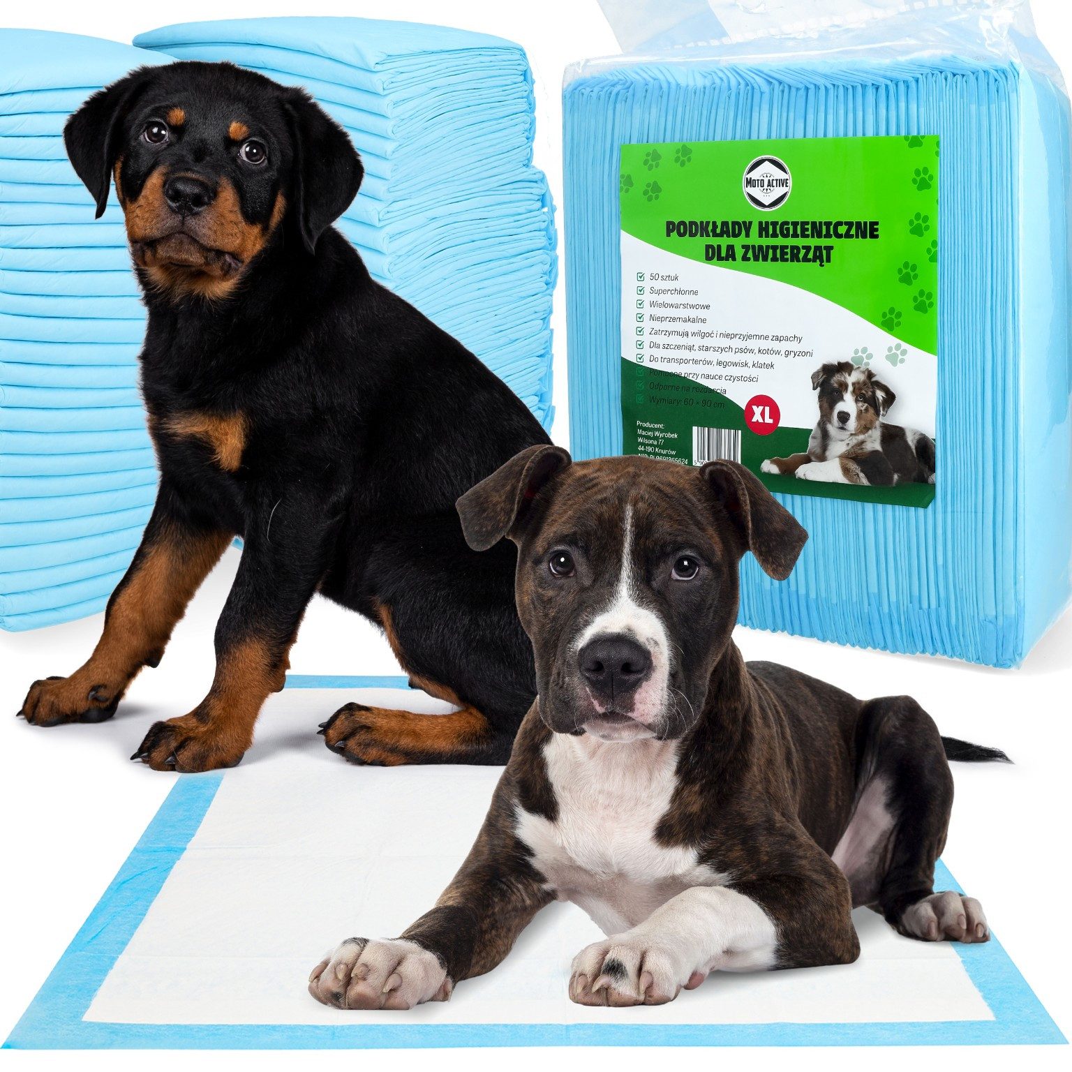 KomfortHome Tierdecke Hundetoilette Welpenunterlage Trainingsunterlage Hundepads, Vliesstoff, Zellstoff, PE-Folie, Hygiene-Unterlage Hund Katze Saugfähig Auslaufsicher M L XL