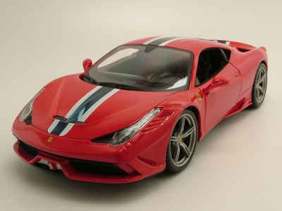 Bburago Modellauto Ferrari 458 Speciale rot Modellauto 1:18 Bburago, Maßstab 1:18