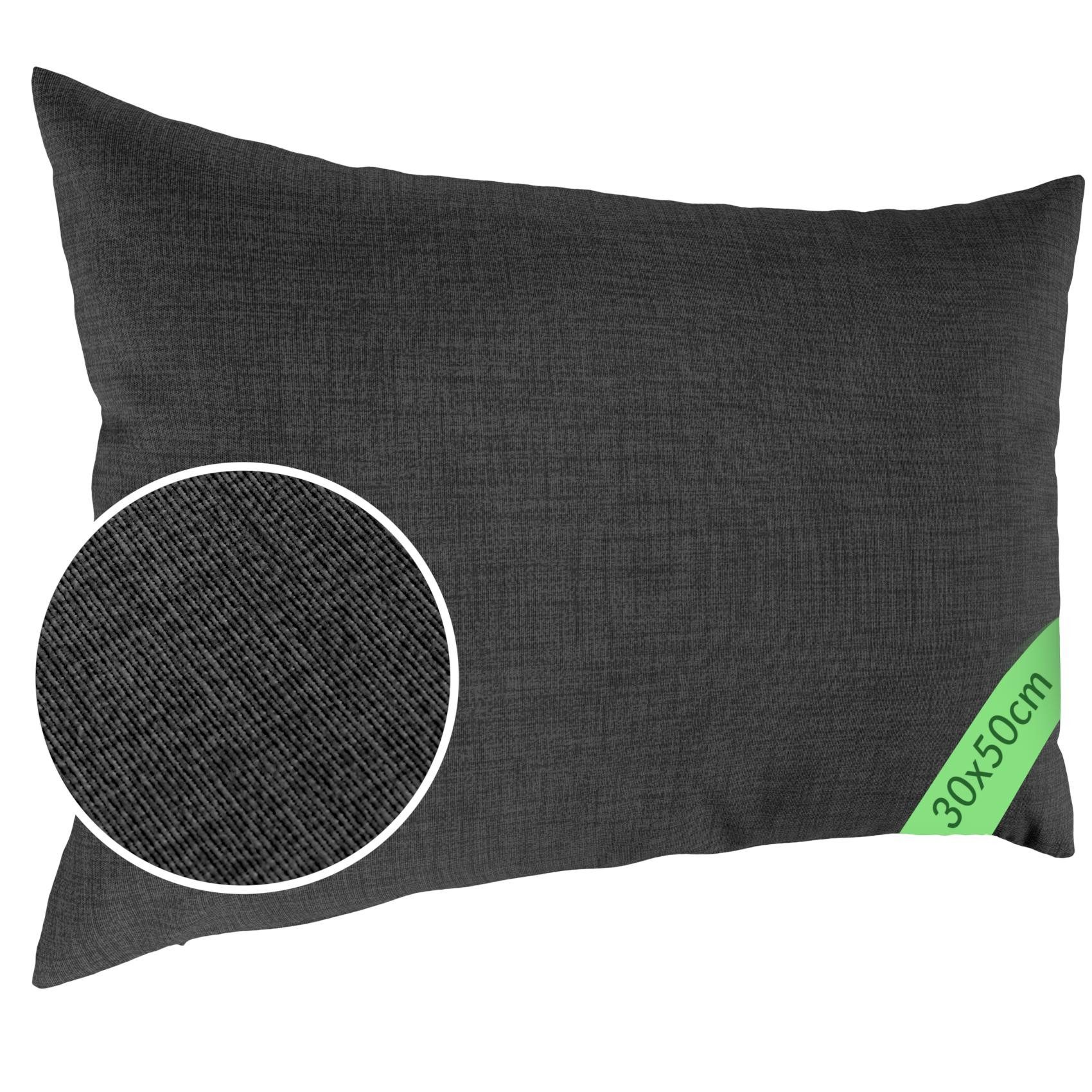 ANRO Dekokissen MrJack Kissenbezug Leinenoptik Deko Kissen Uni, Kissenhülle 30x50cm ohne Füllung Anthrazitschwarz