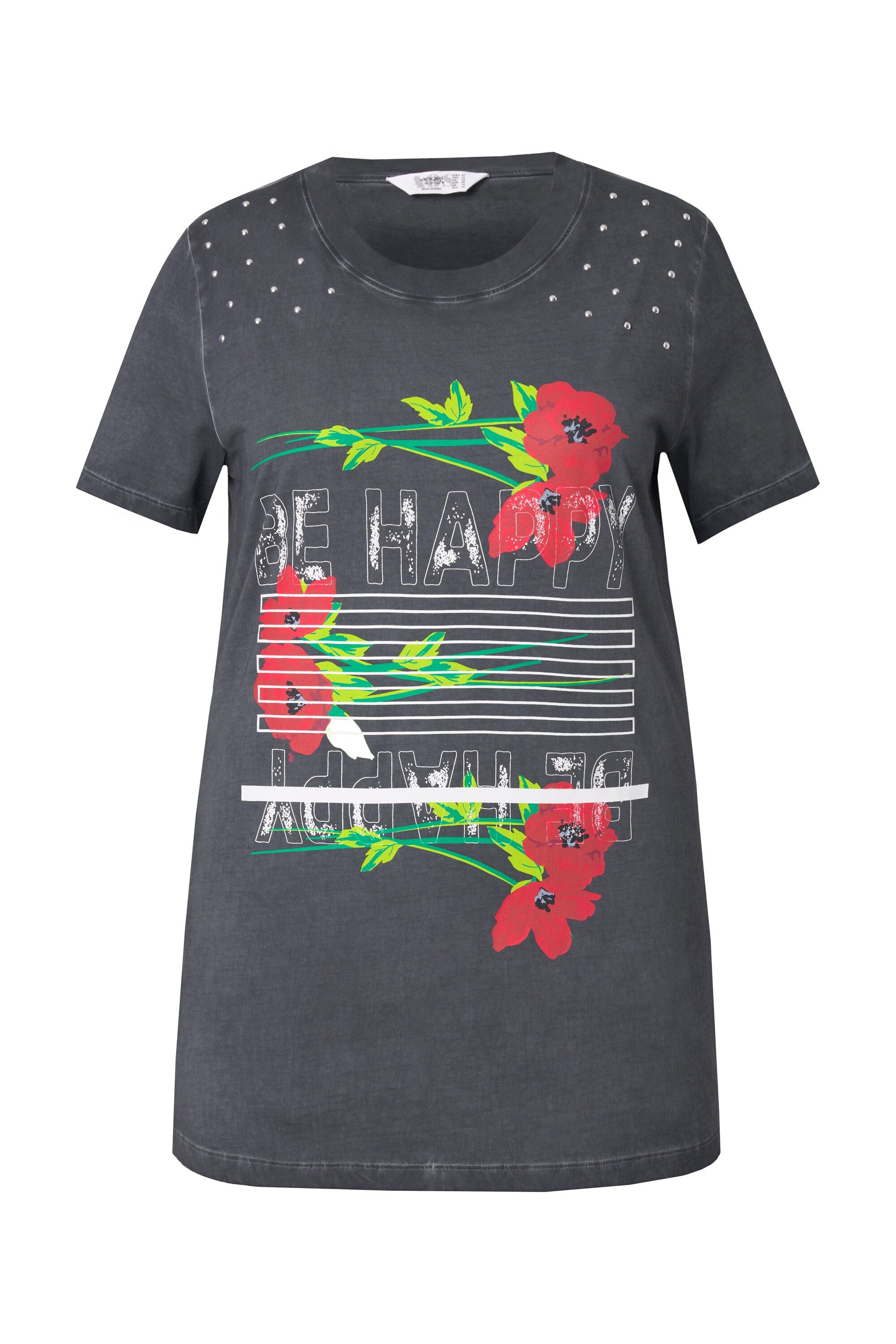 Angel of Style T-Shirt T-Shirt Straight Fit Blume und Statement günstig online kaufen