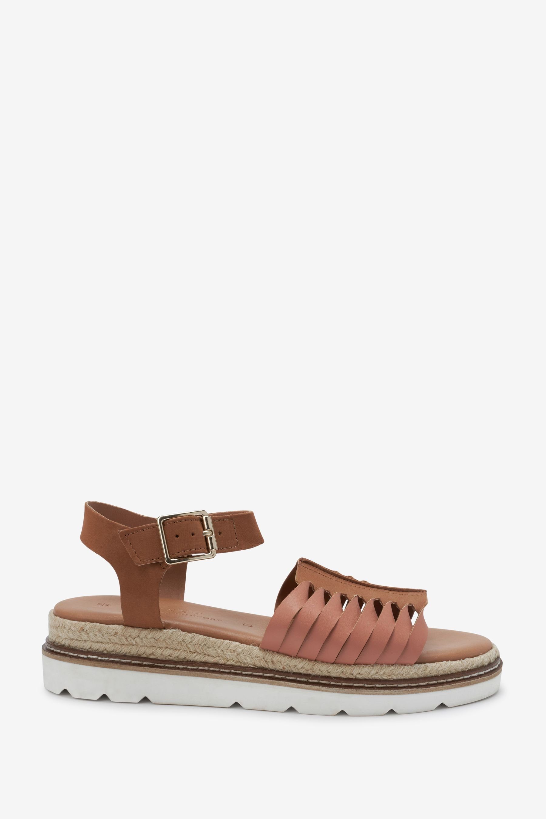 Flatform-Sandaletten Leder Tan Comfort® (1-tlg) Brown Forever Next Sandale aus