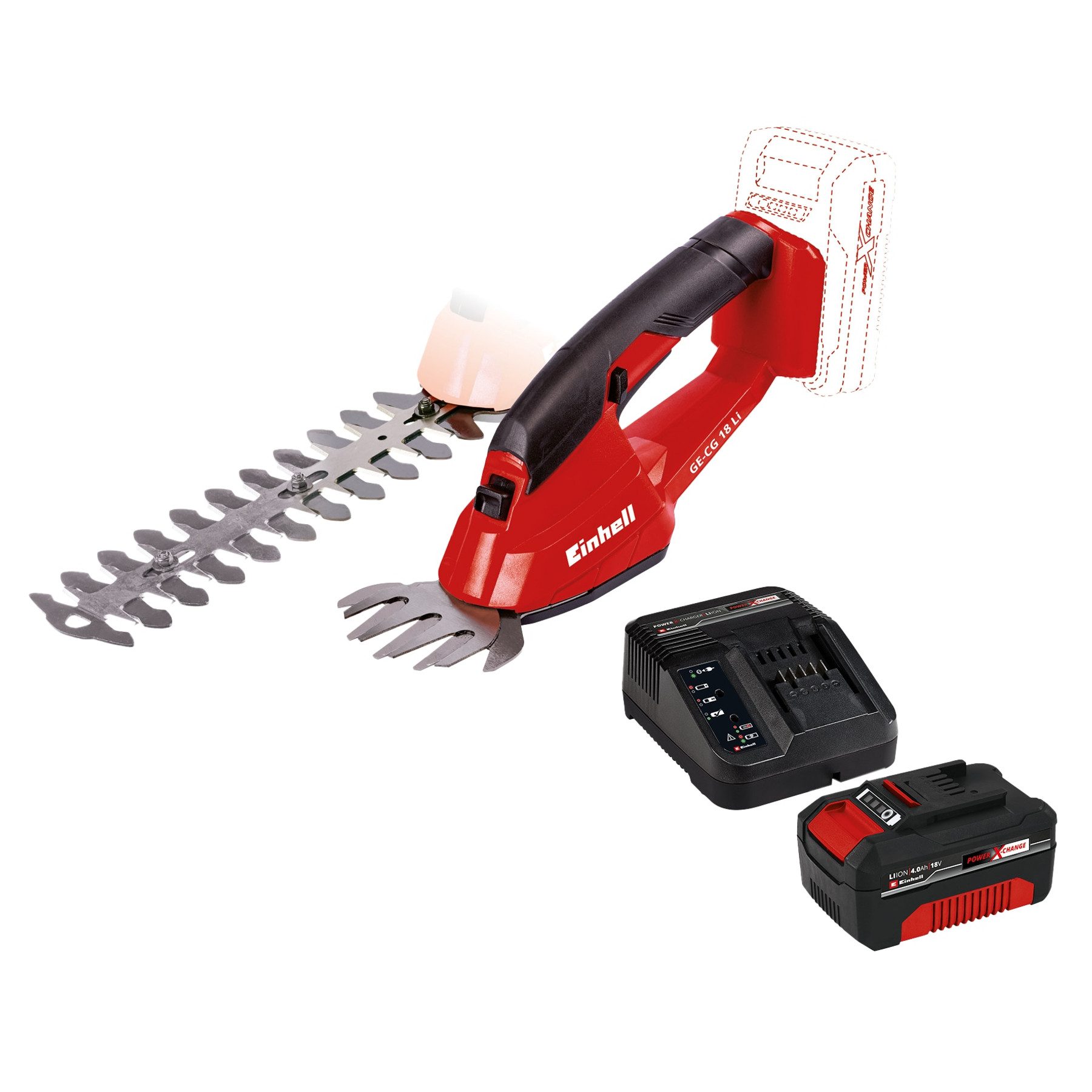 Einhell Akku-Gras- und Strauchscherenset EINHELL Akku-Strauchschere GC-CG 18 Li + Starterset
