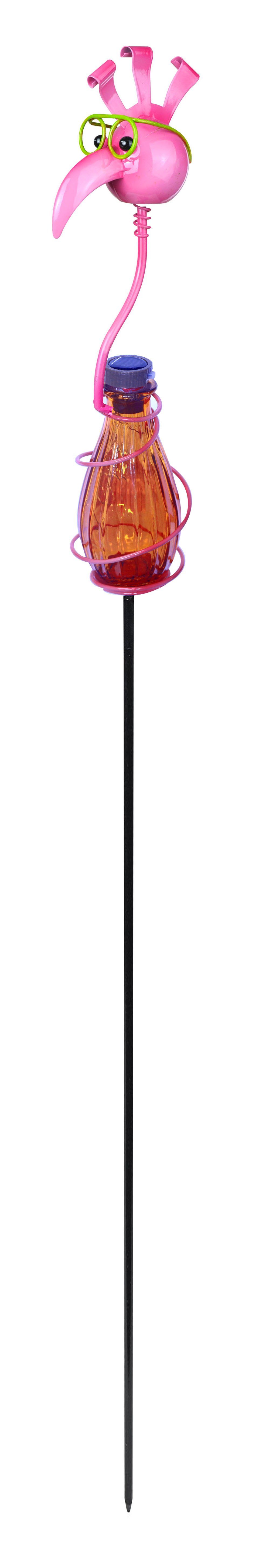 Luna24 simply great ideas... LED Dekofigur Solar Stableuchte, Solarlampe, Solarleuchte "Crazy Bird", pink