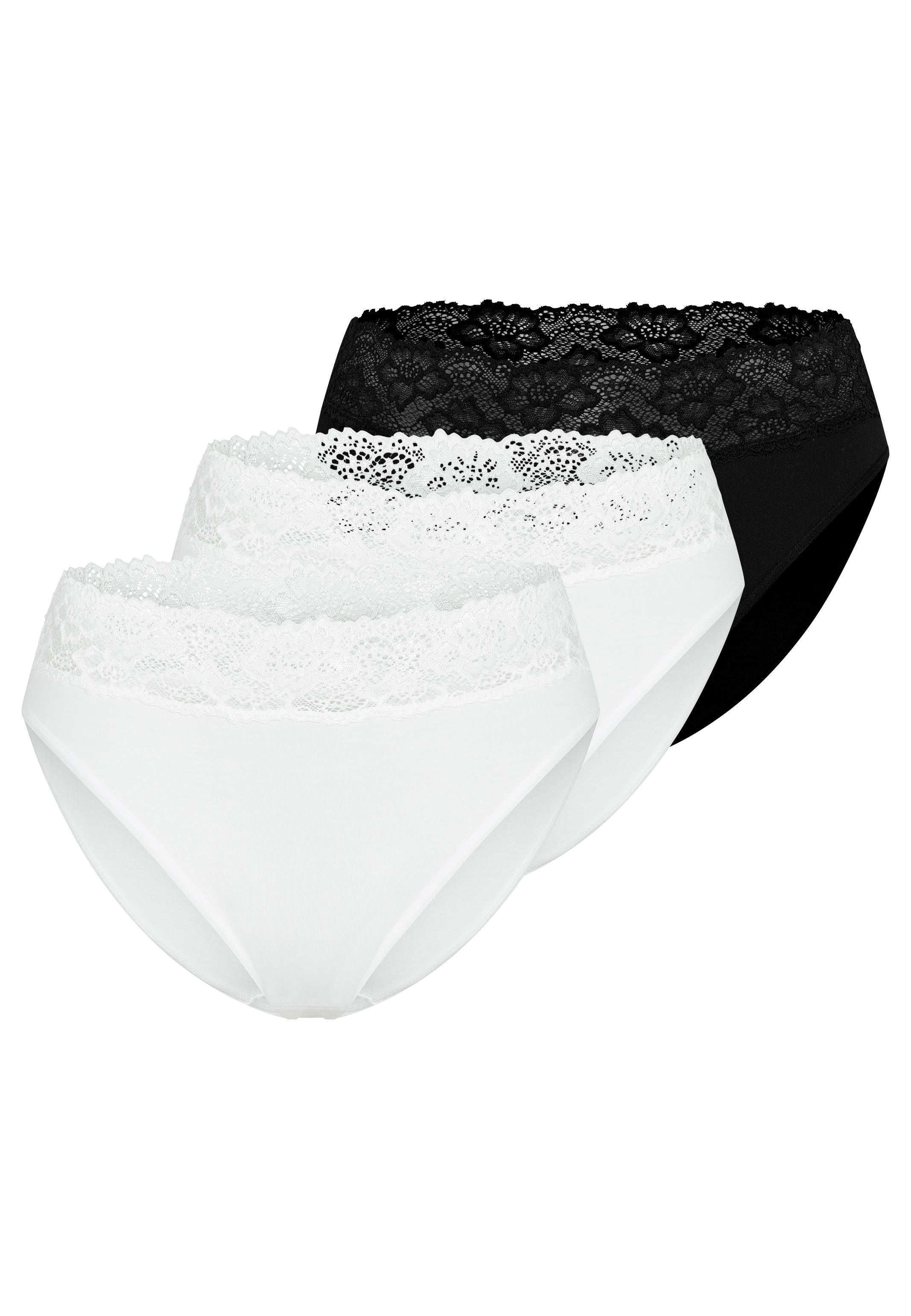 Nina Von C. Jazz-Pants Slips 3er Pack Slipboutique (Spar-Set, 3-St) Jazz Pants - Blickdicht - Mit breitem Spitzenbund