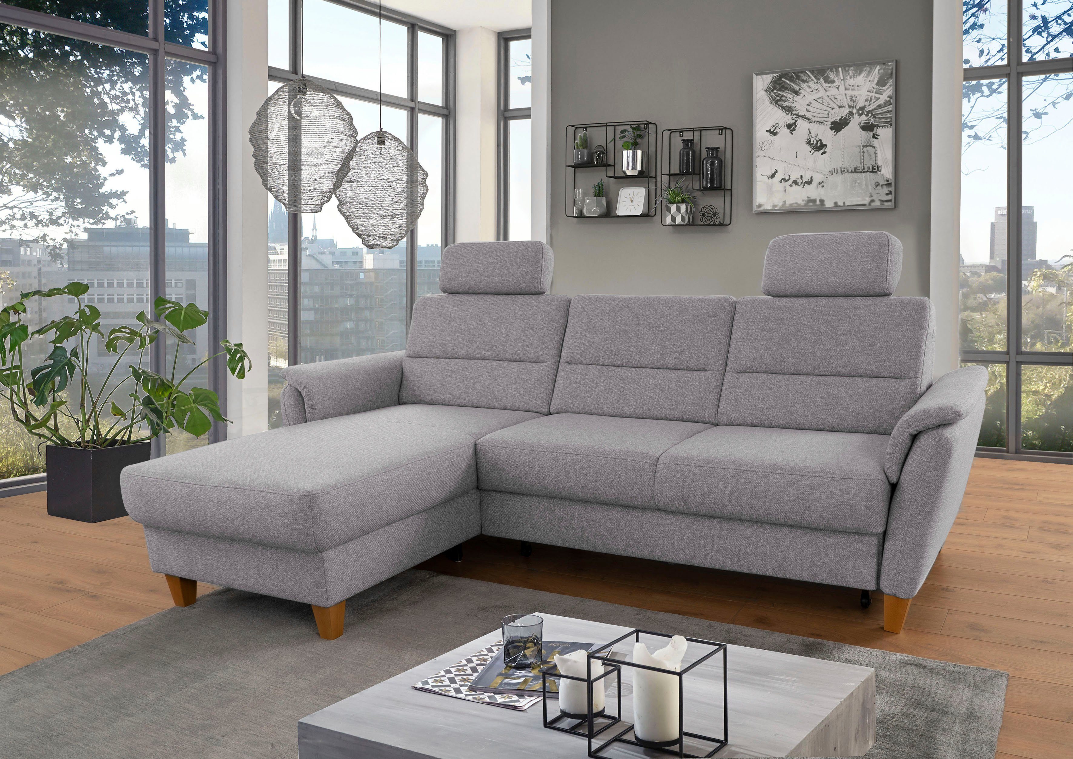 Home affaire Ecksofa Palmera L-Form, Federkern, günstig online kaufen