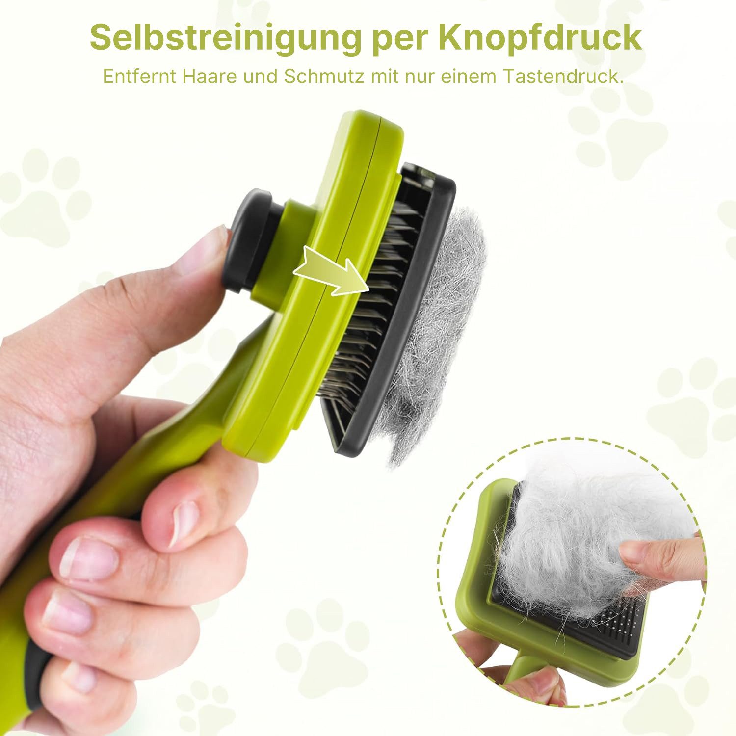 Fyrove Fellbürste Katzenbürste, Haustierbürste, Selbstreinigend Fellbürste Bürste, (selbstreinigend Pflegebürste,Fellbürste Hundebürste Katzenbürste,Kurzhaar & Langhaar, 1-tlg, Sanfte Fellpflege, 1-tlg), Fellpflege Bürste für Katzen Hunde