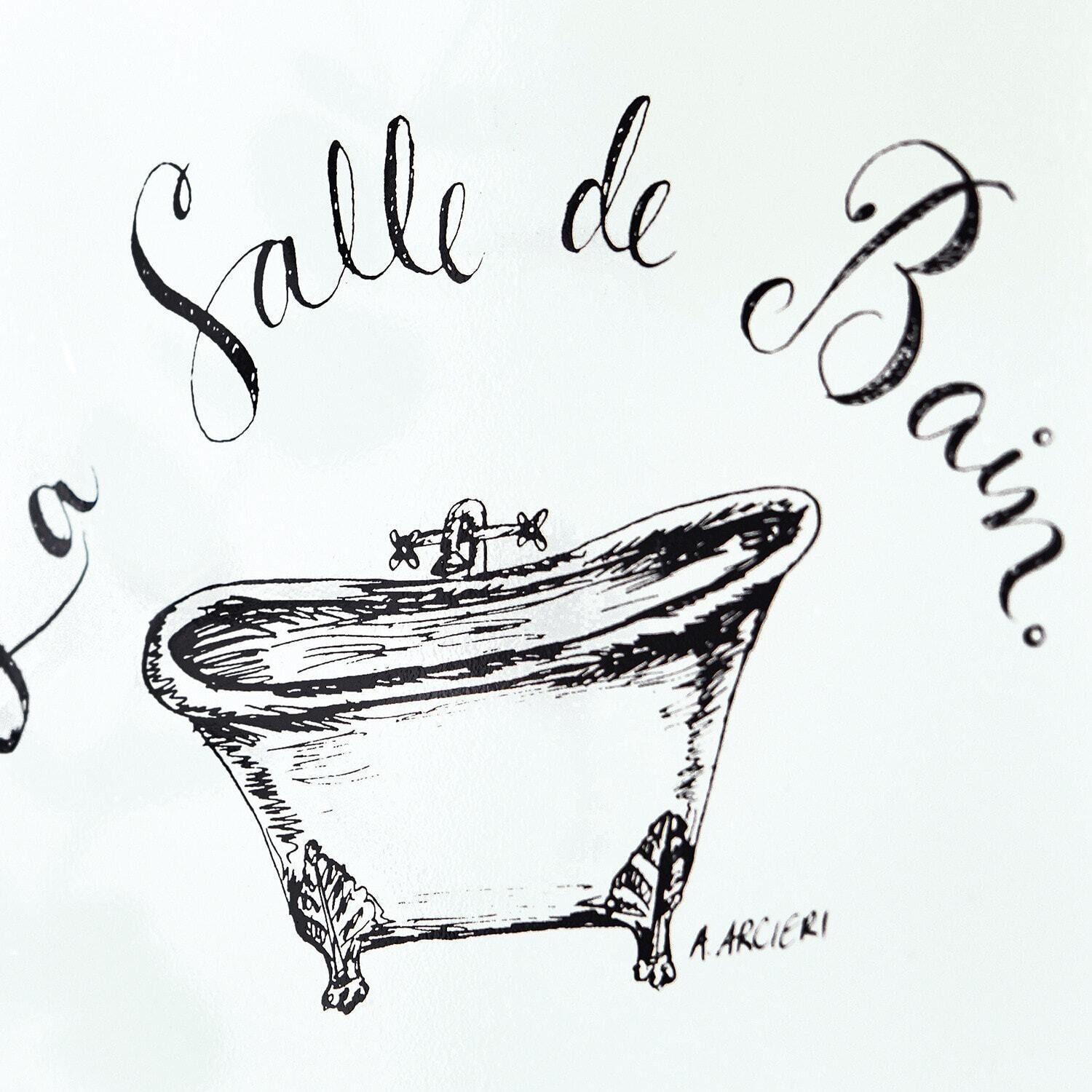 Mirabeau Wanddekoobjekt Deko-Schild La salle de bain weiß, Baddekoration – Bild 5 von 5