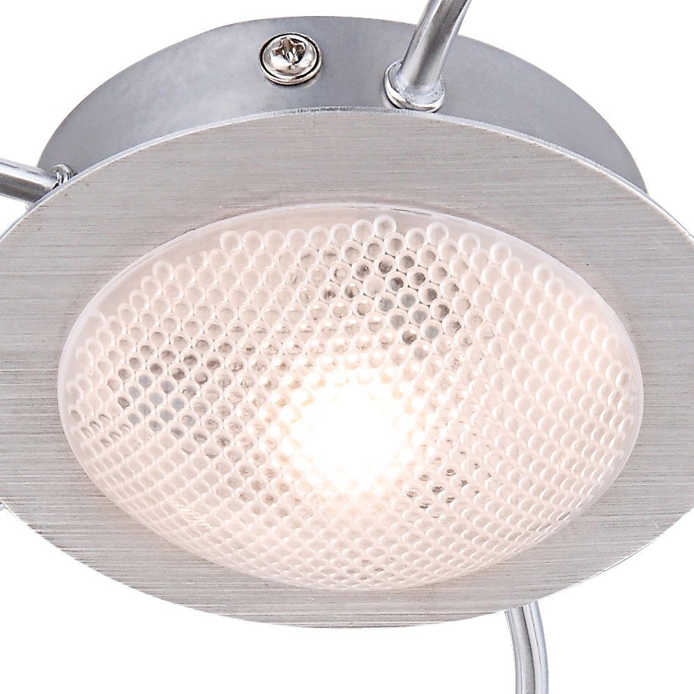 etc-shop LED Deckenleuchte, LED-Leuchtmittel fest LED Deckenlampe flammig verbaut, Alu Deckenleuchte 6 Chrom Warmweiß