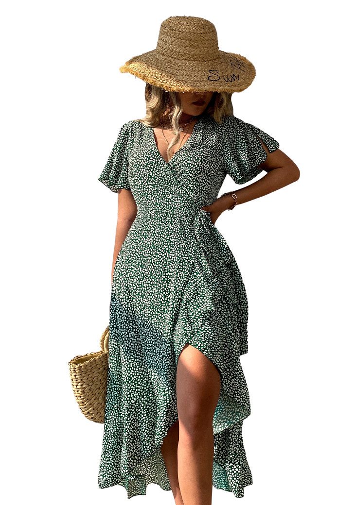 Cupshe Strandkleid Kostüm mit ausgestelltem Ärmel Rüschen