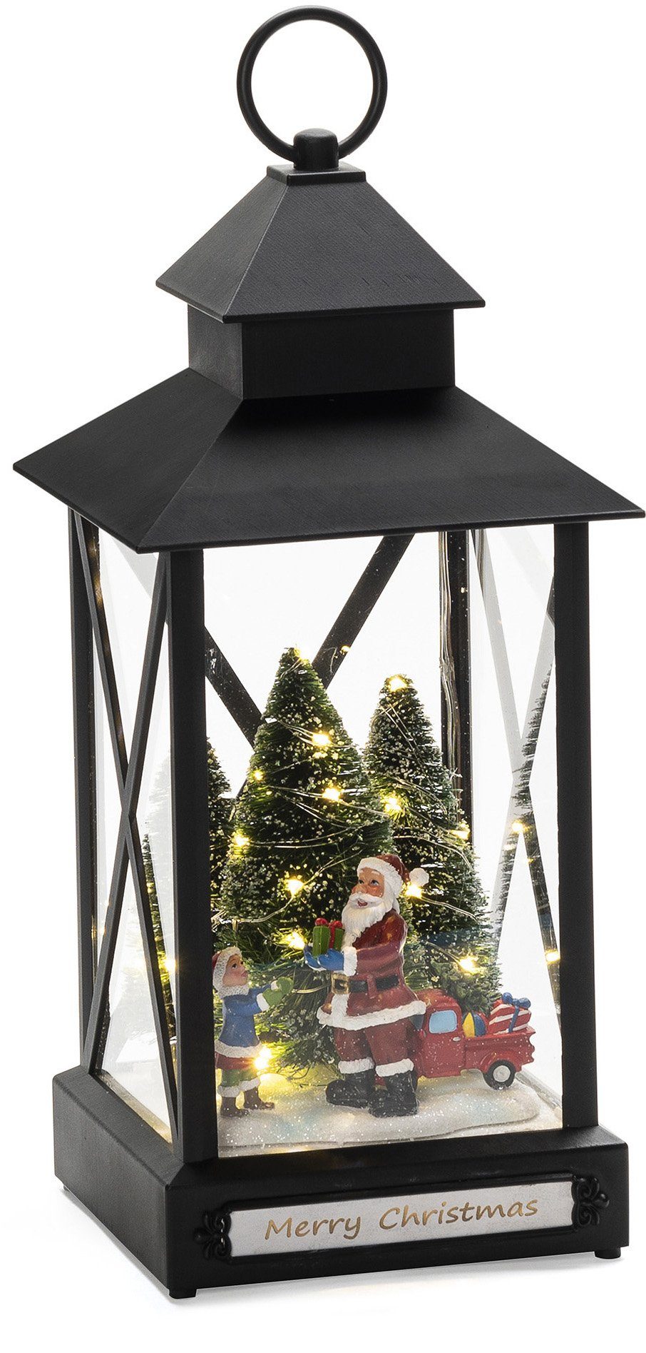 fest Weihnachtsbaum, mit LED integriert, und 25 8h rotierenden Timer, aussen, LED KONSTSMIDE mit Kind mit sechs Laterne statischen Warmweiß, und Weihnachtsmann LED Weihnachtsdeko
