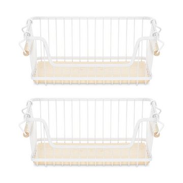 Navaris Aufbewahrungskorb 2x stapelbare Gitter-Körbe für Küche/Bad/Regal, 16,5x31x14cm (1 St)