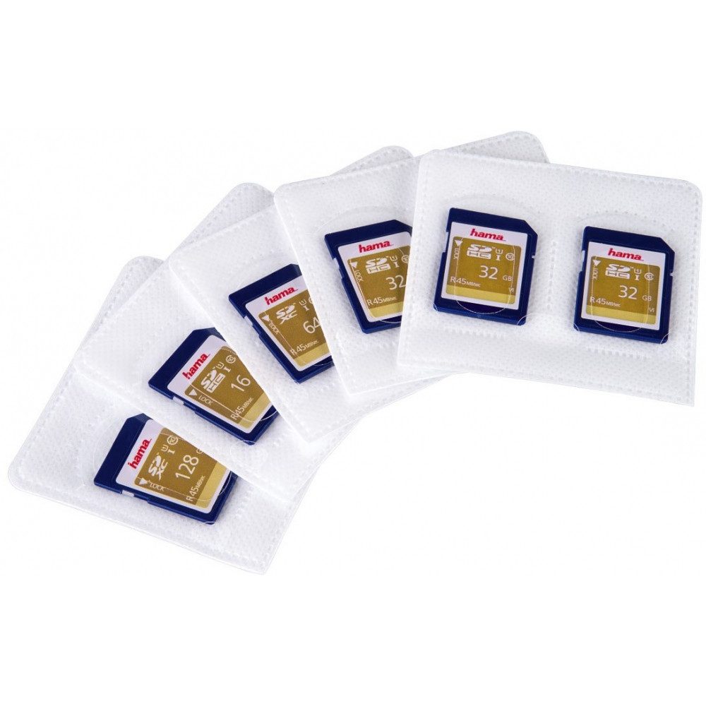 Hama Karteibox Hama selbstklebende SD-Kartenhüllen, 5er-Pack. (Selbstklebende Hüllen für SD-Karten im 5er-Pack)