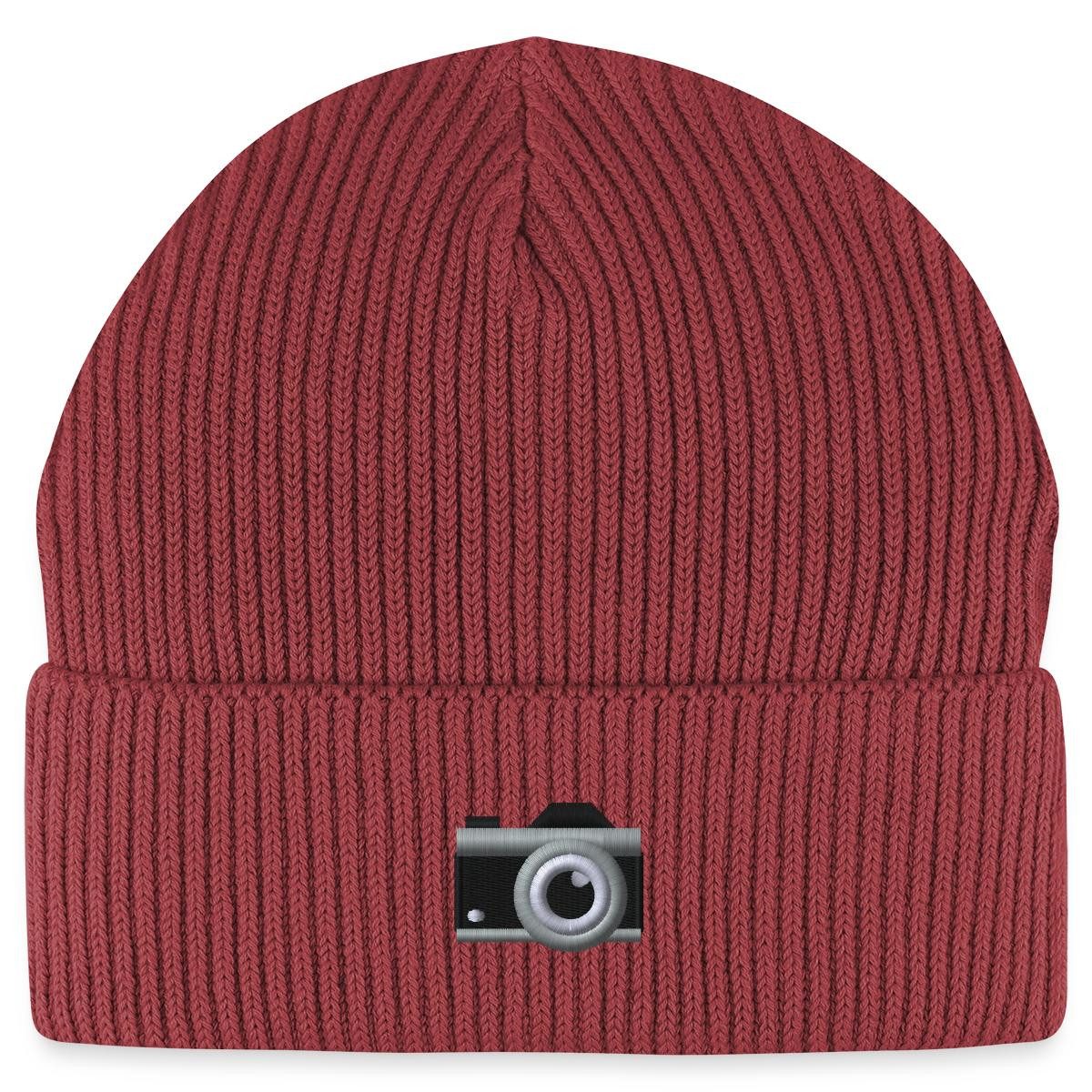 Beanie Stickerei Kamera Fisherman Beanie Bio Mütze