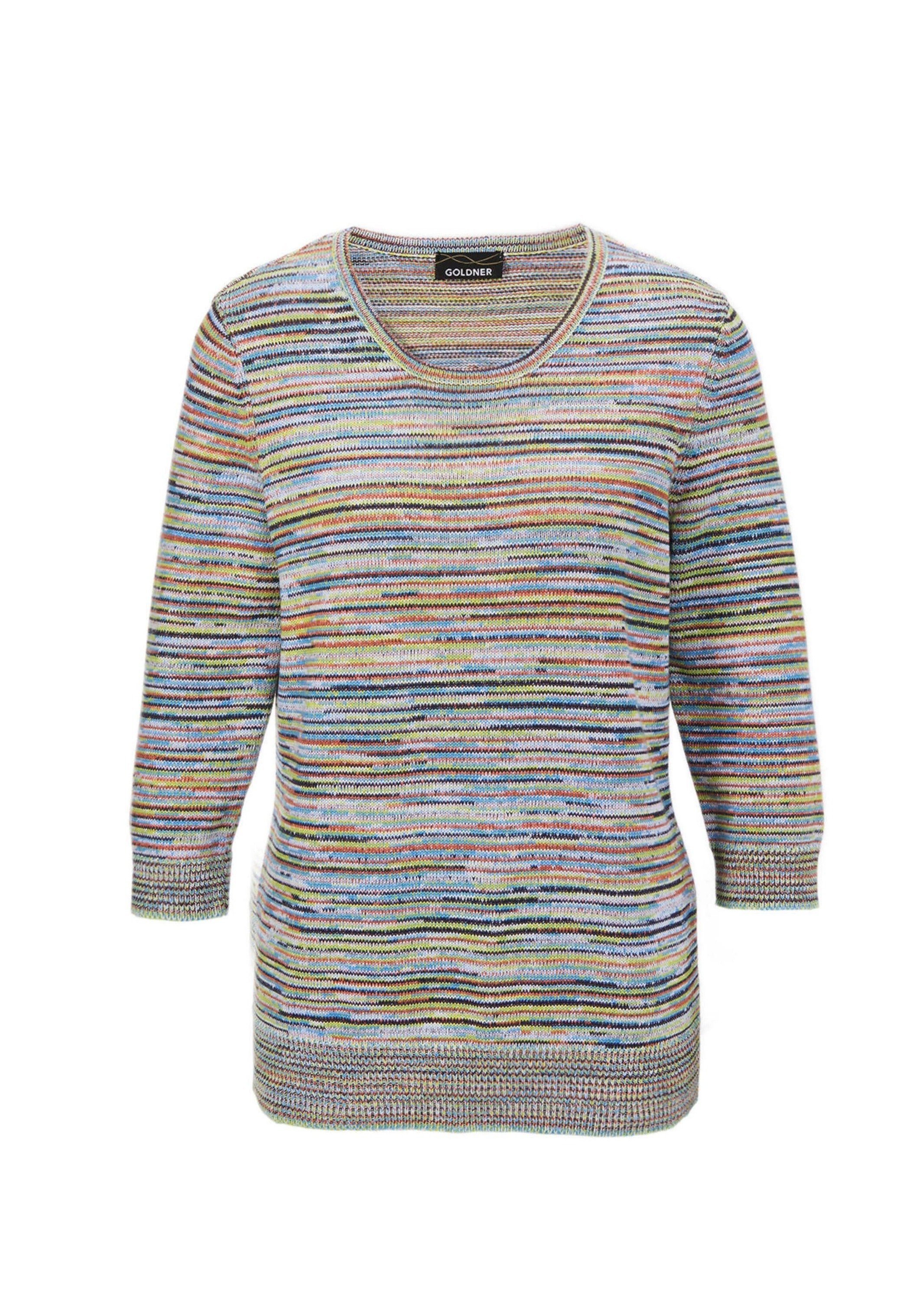 Kurzgröße: Multicolor-Ringelpullover Kombistarker GOLDNER Strickpullover