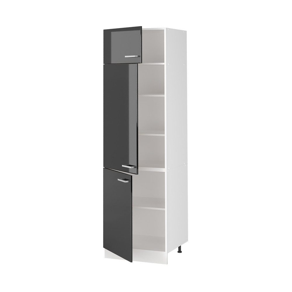 Vicco Hochschrank R-Line, Anthrazit Hochglanz/Weiß, 60 cm (1-St)
