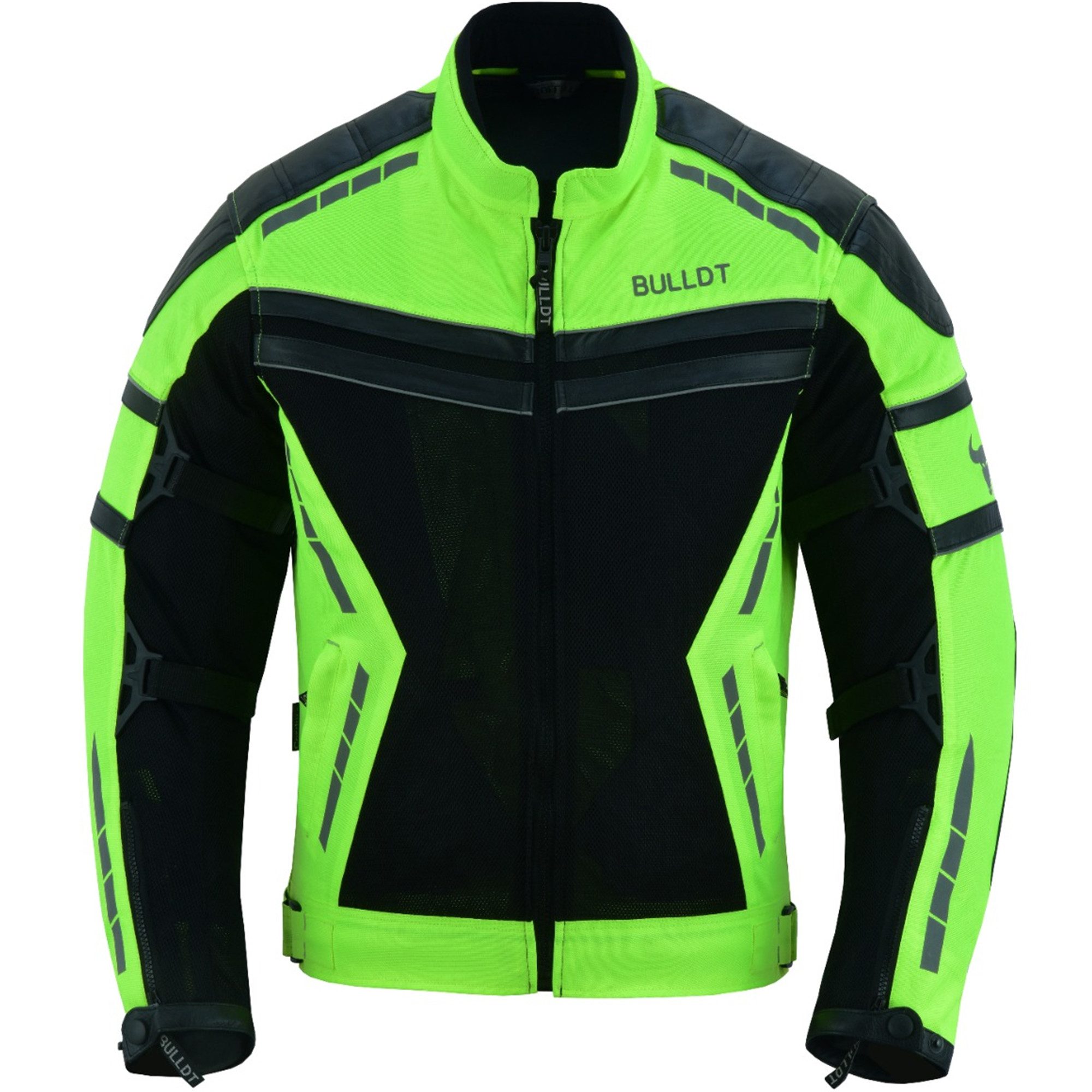 BULLDT Motorradjacke BLD323J (mit abnehmbare 4 Stück Protektoren) Sommer Jacke mit Mesh-Netz 360° Reflektoren & Zipper-Taschen
