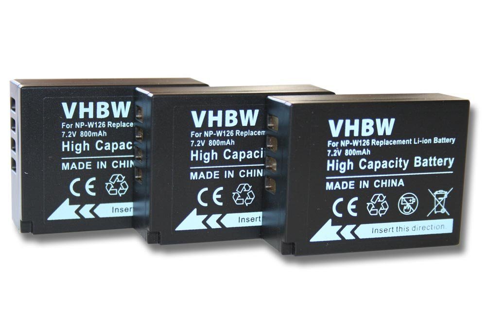 vhbw passend für Fujifilm X-M1, X-Pro 1, X-T1, X-T10, X-T2, X-T20, X-H1, Kamera-Akku 800 mAh