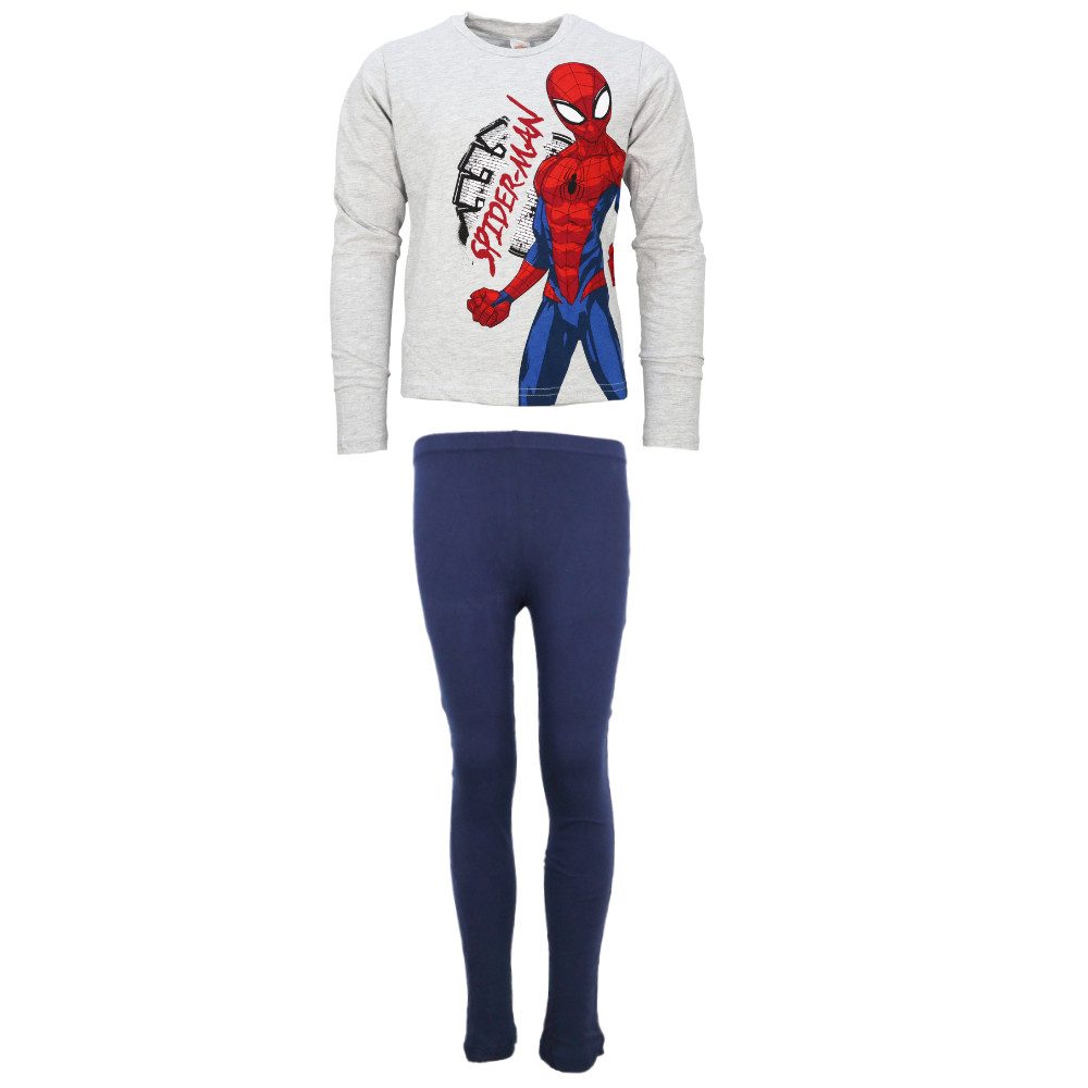 MARVEL Schlafanzug Marvel Spiderman Kinder Schlafanzug Pyjama Shirt Hose Gr. 122-140