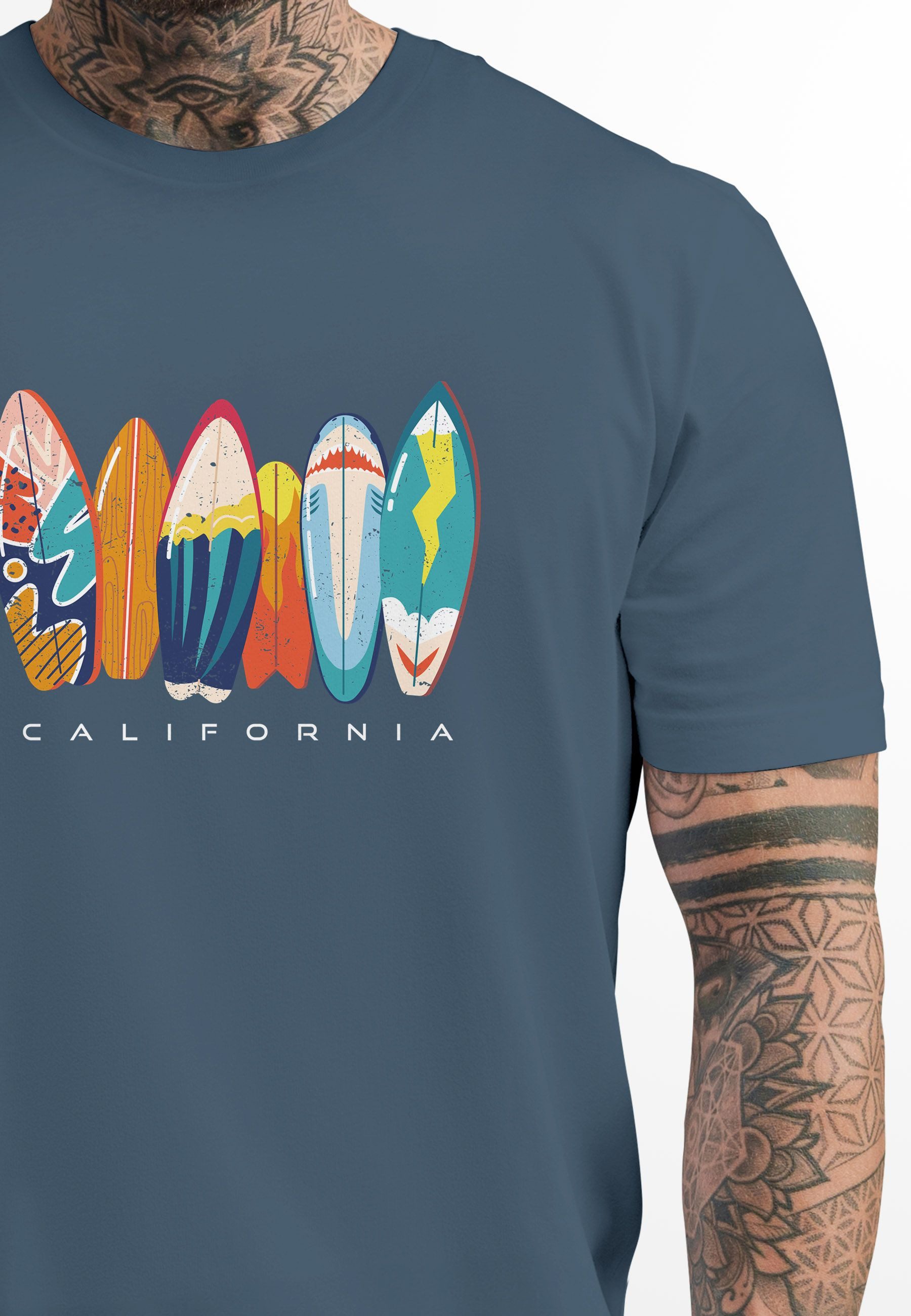 Neverless Print-Shirt Herren T-Shirt California Surfboards günstig online kaufen