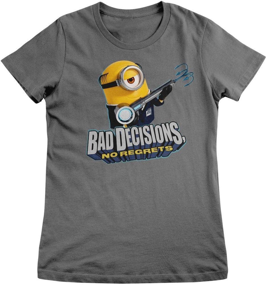 Minions T-Shirt Minions - Bad Decisions No Regrets Girly Tee