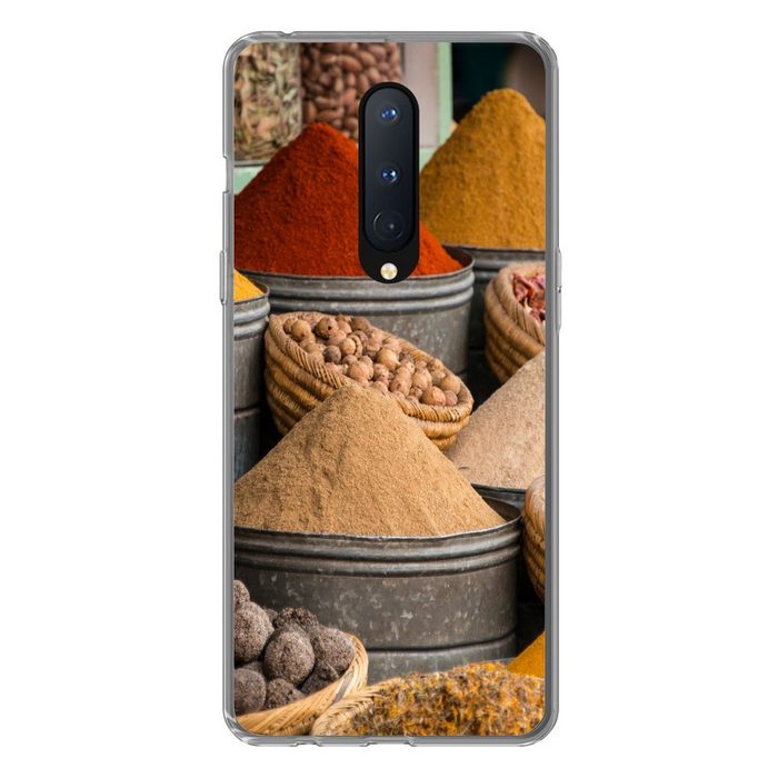 MuchoWow Handyhülle Kräuter - Ton - Gewürze - Gelb - Braun Phone Case Handyhülle OnePlus 8 Silikon Schutzhülle