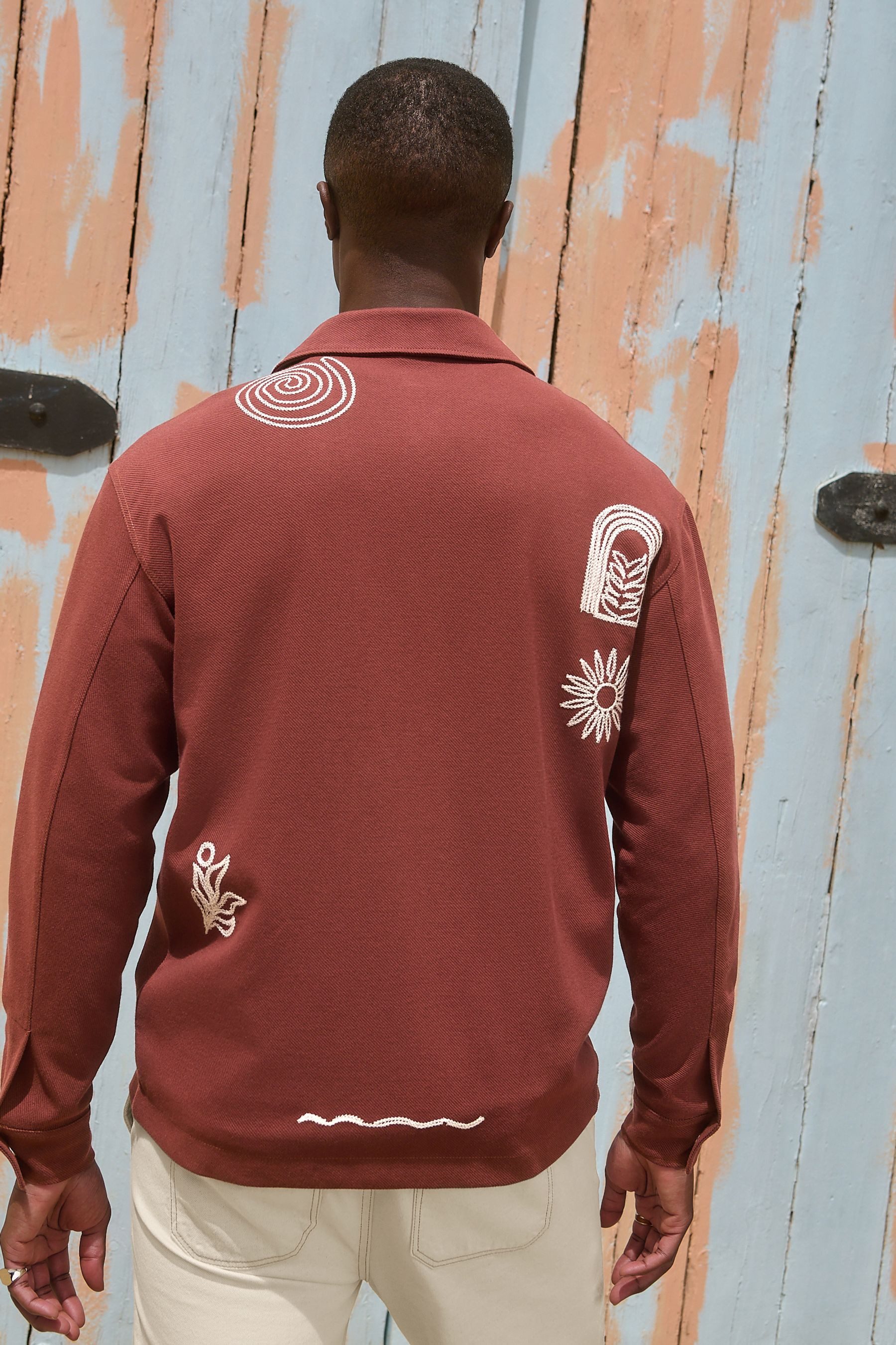 Next Kapuzenpullover Hemdjacke mit Grafik und günstig online kaufen