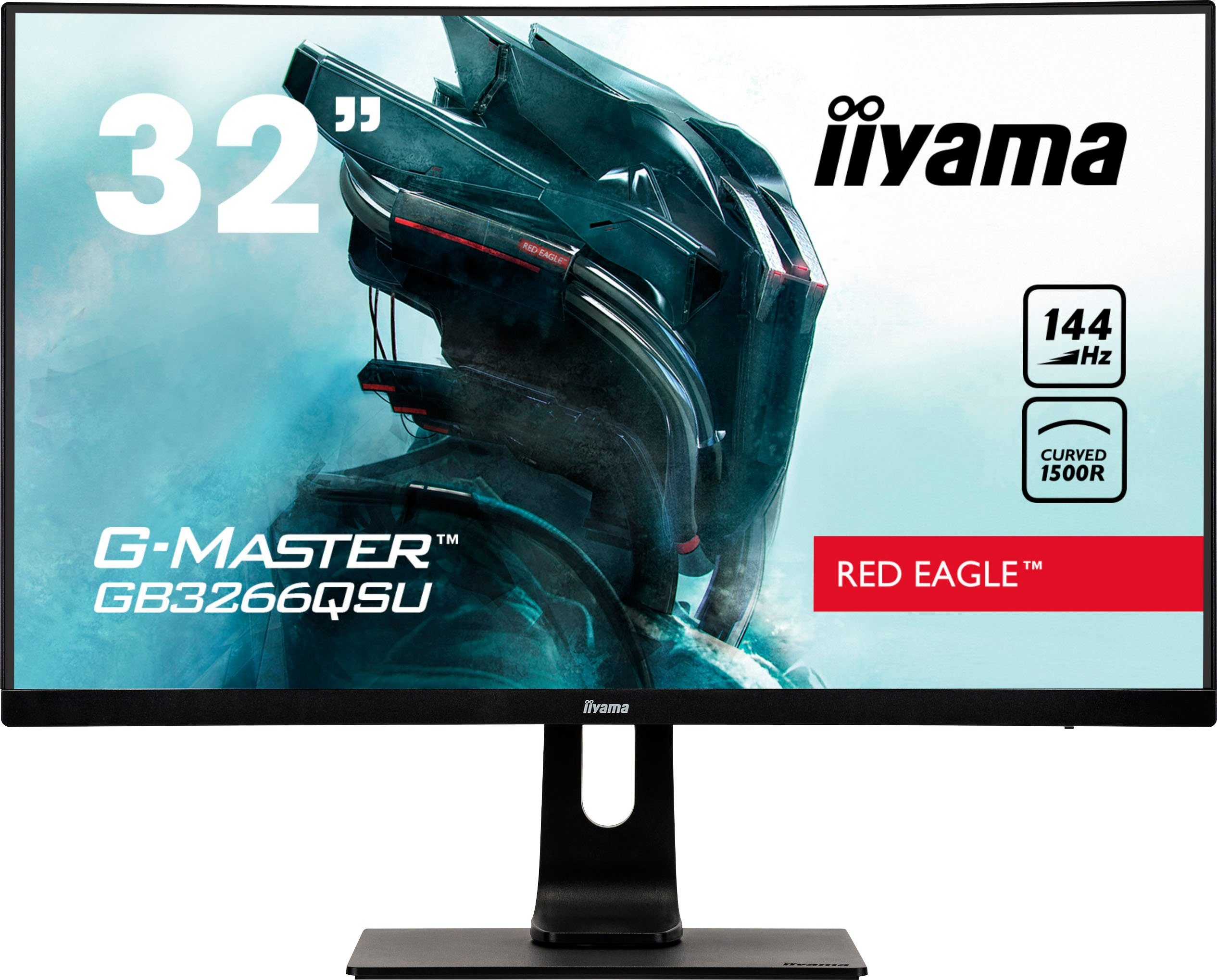 Iiyama G-MASTER GB3266QSU-B1 Curved-LED-Monitor (80 cm/31,5 ", 2560 x 1440 px, WQHD, 1 ms Reaktionszeit, 144 Hz, VA LED)