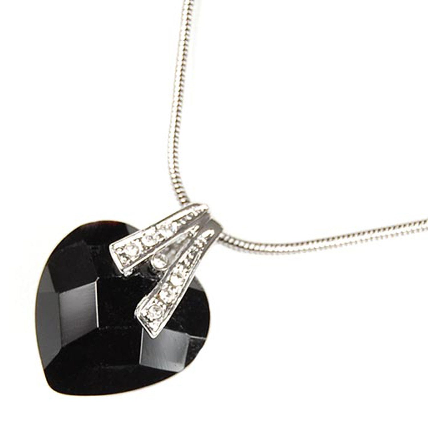 Le Bijou Kette mit Anhänger Crystal Whisper, Herz-Anhänger mit Kette mit Markenkristallen