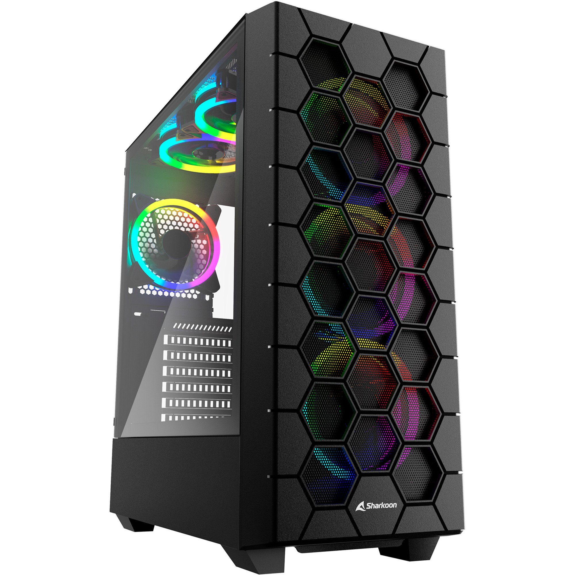 PC-Gehäuse Sharkoon RGB HEX, Tower-Gehäuse, (Seitenteil aus