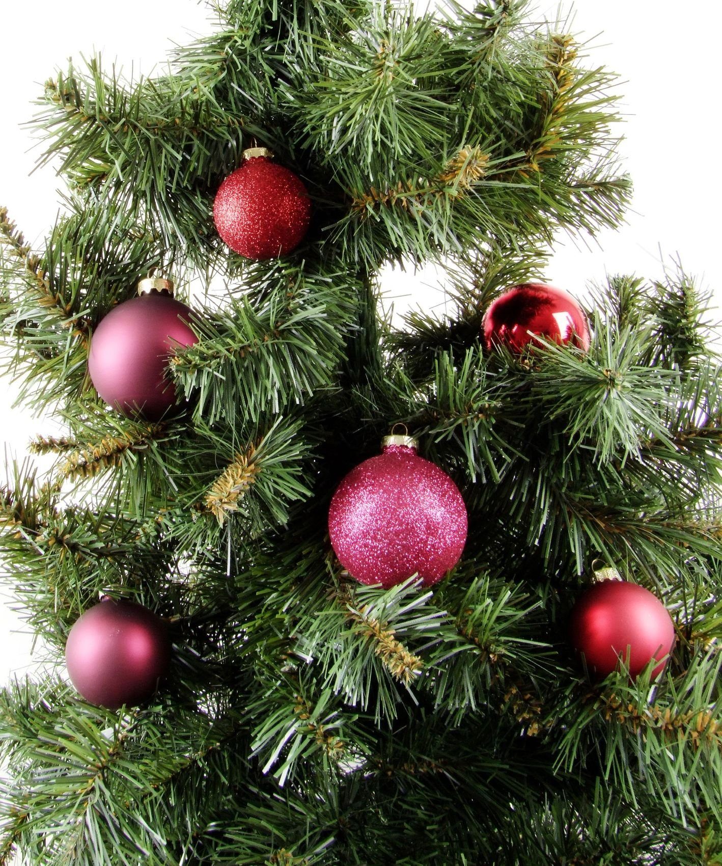 Glas-Weihnachtsbaumkugeln Größen versch. Baumdeko 42er-Set BURI Weihnachtsbaumkugel Baumschmuck