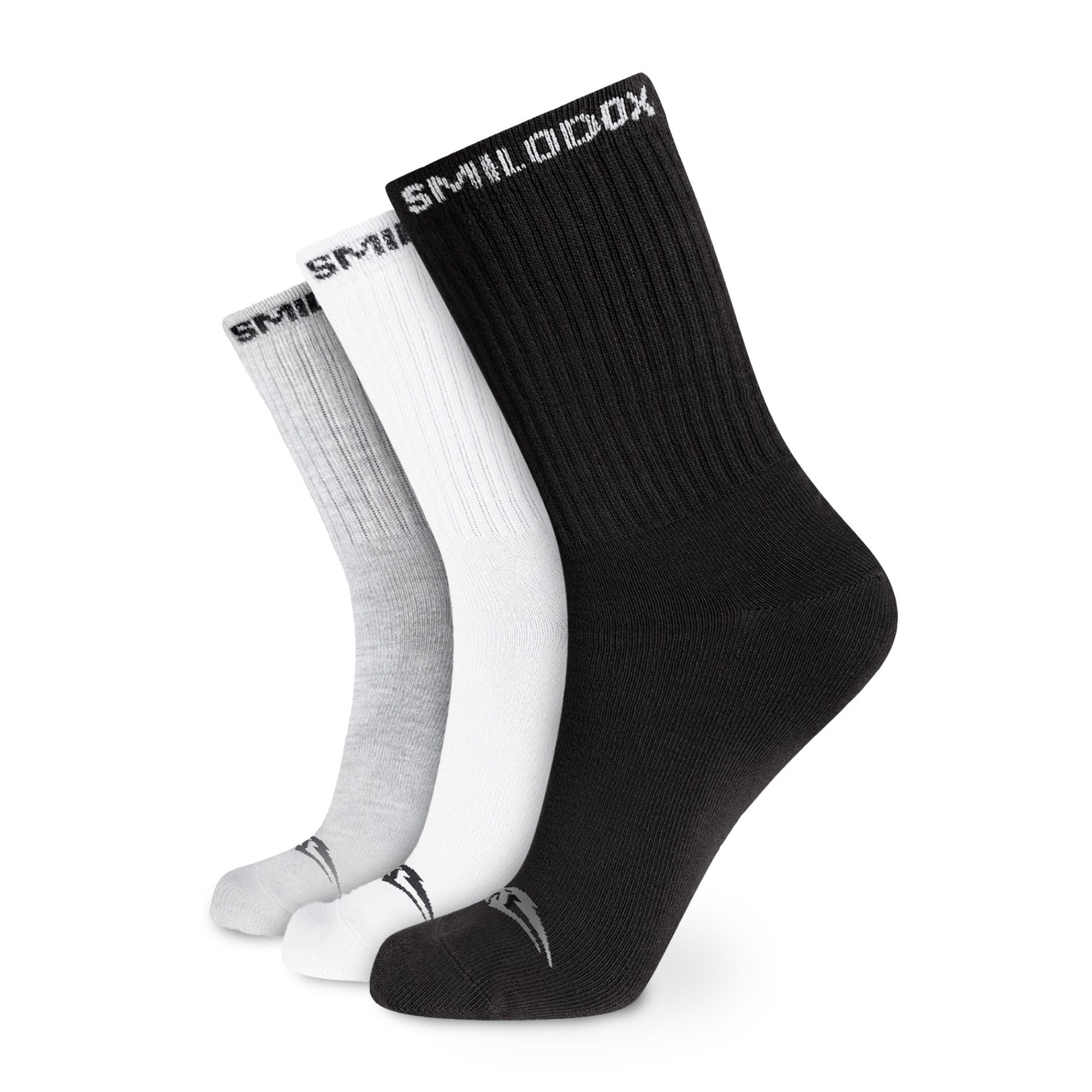 Smilodox Tennissocken 3er Pack, Sportsocken, wadenlang mit geripptem Schaft Wadenlang, Gerippter Schaft, Elastisch, Bequem, Sport Alltag