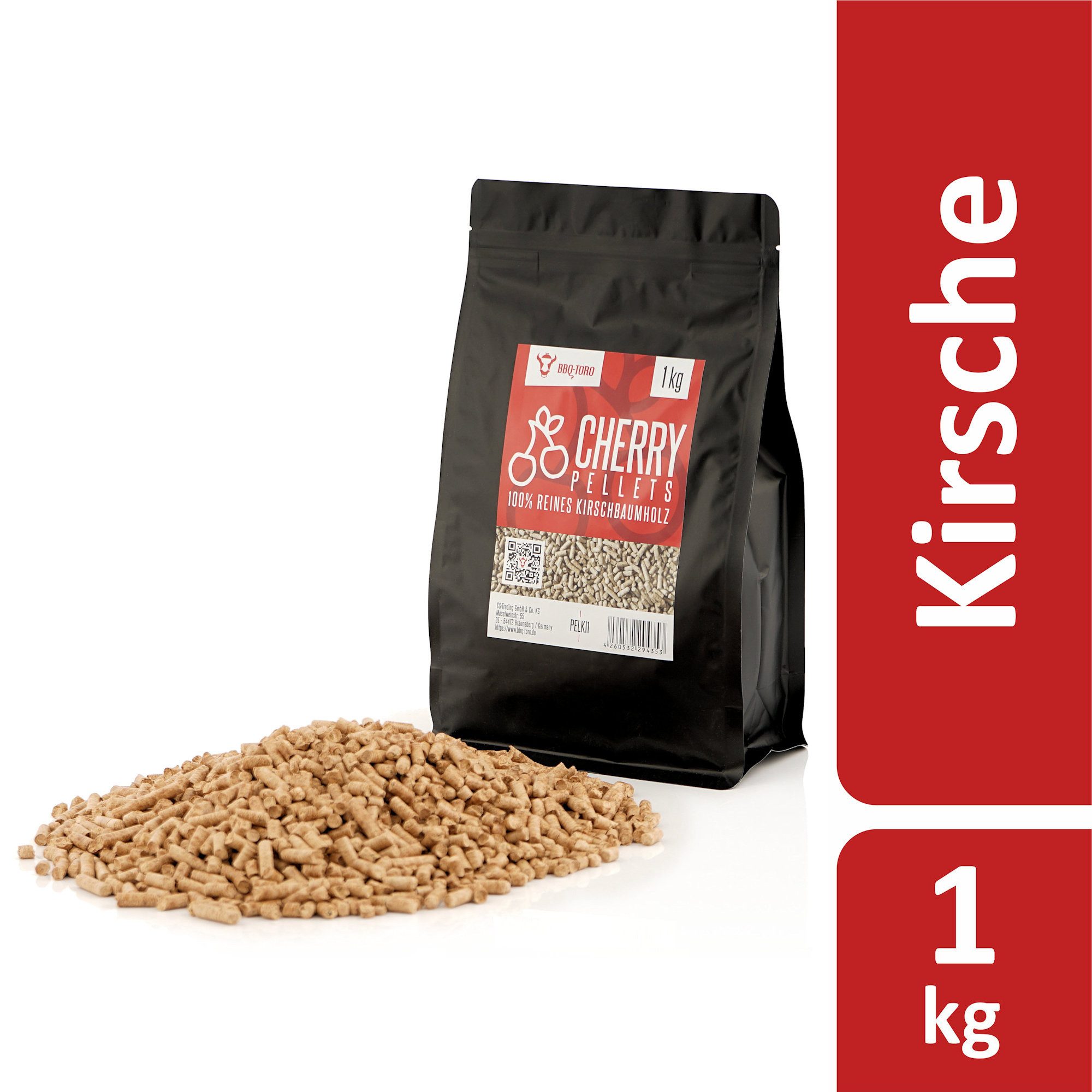 BBQ-Toro Holzpellets Cherry Pellets aus 100% Kirschbaumholz, 1 kg, 1.00 kg