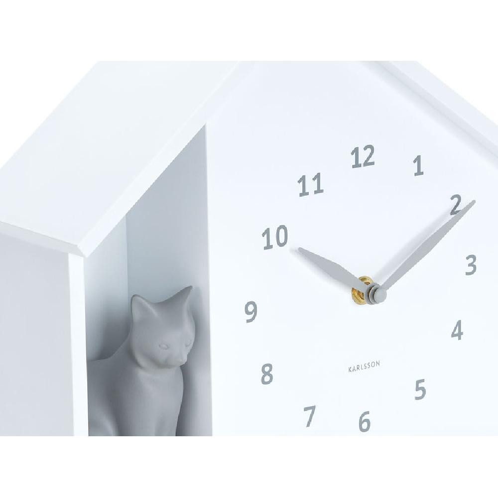 Karlsson Uhr Kuckucksuhr Katze Sitting Cat Weiß – Bild 2 von 5