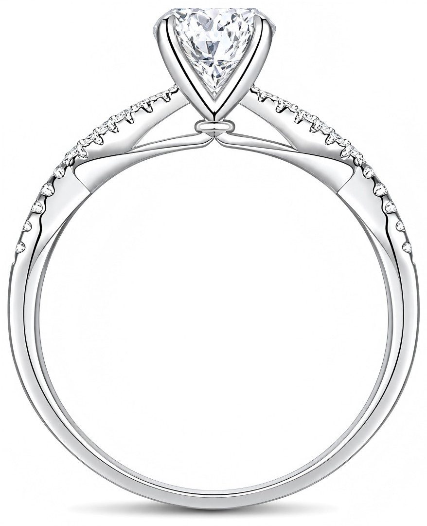 Jumpeak Diamantring 1ct im Labor gezüchtet,Diamantring,gewundenes Design,D,VS1,14K gold, Verlobungsring,Geschenk für Frauen,Jubiläumsgeschenk,Hochzeitsgeschenk