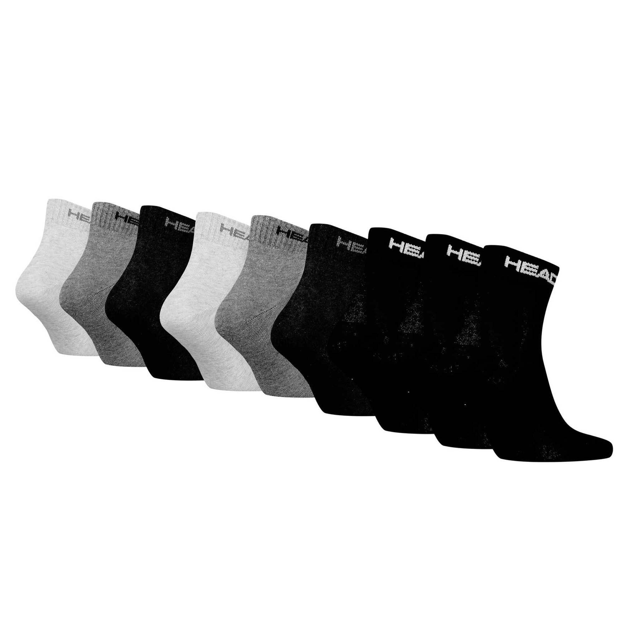 9-pack Unisex QUARTER PERFORMANCE Socks, Grau/Schwarz Head Sportsocken Quarter -