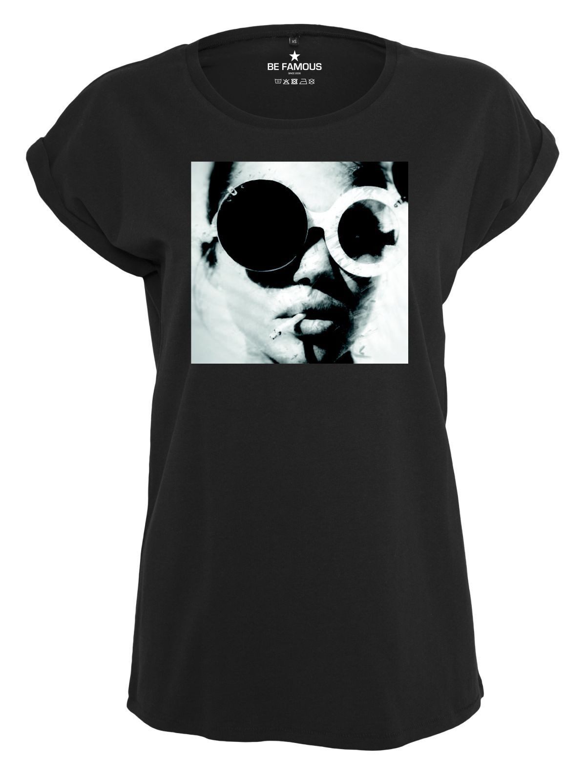 Be Famous Print-Shirt Classic Roll Up Glasses (1-tlg., keine)