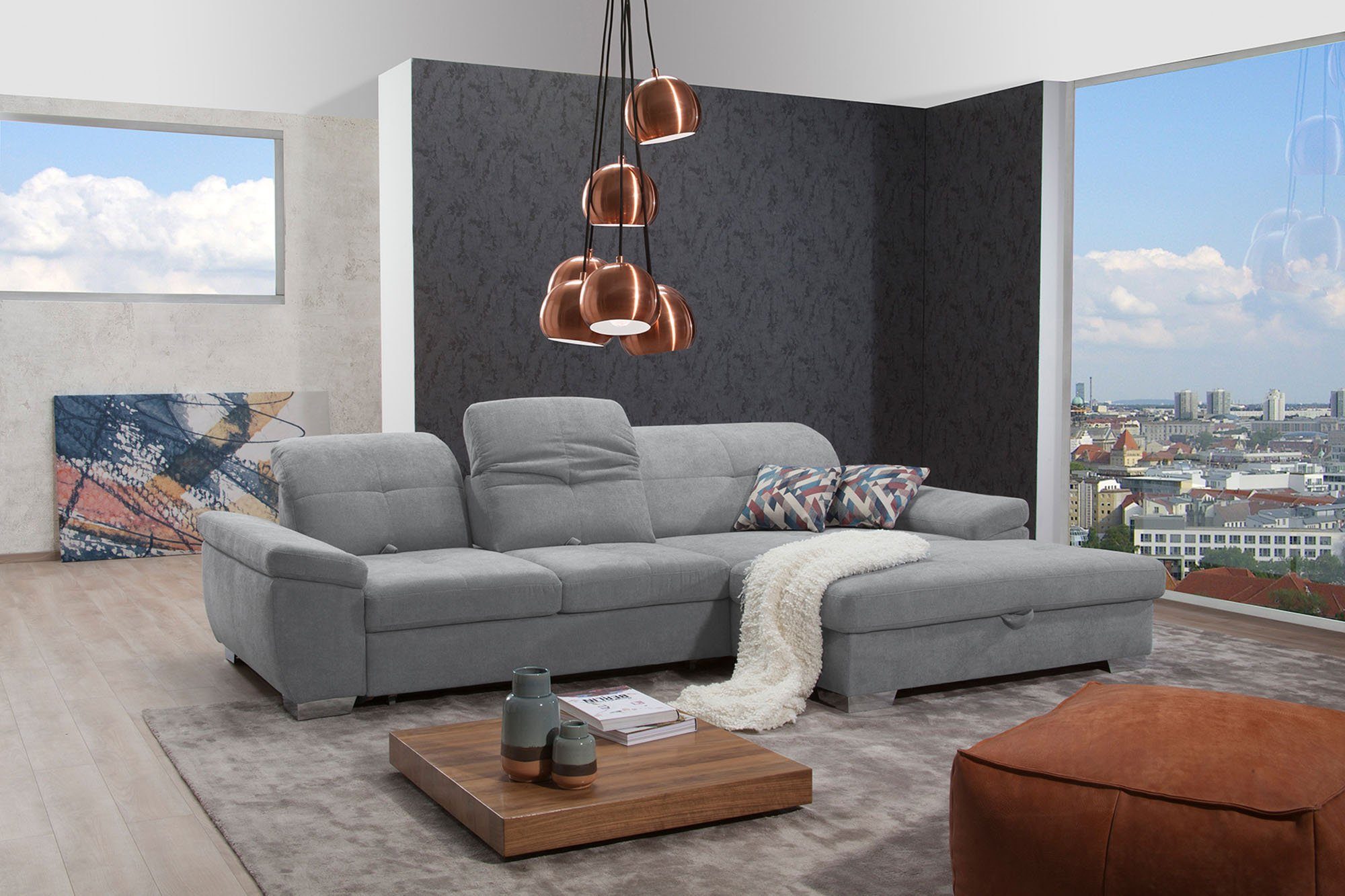 alina Ecksofa Tessa, inkl. Sitztiefenverstellung, wahlweise mit Bettfunktion und Bettkasten