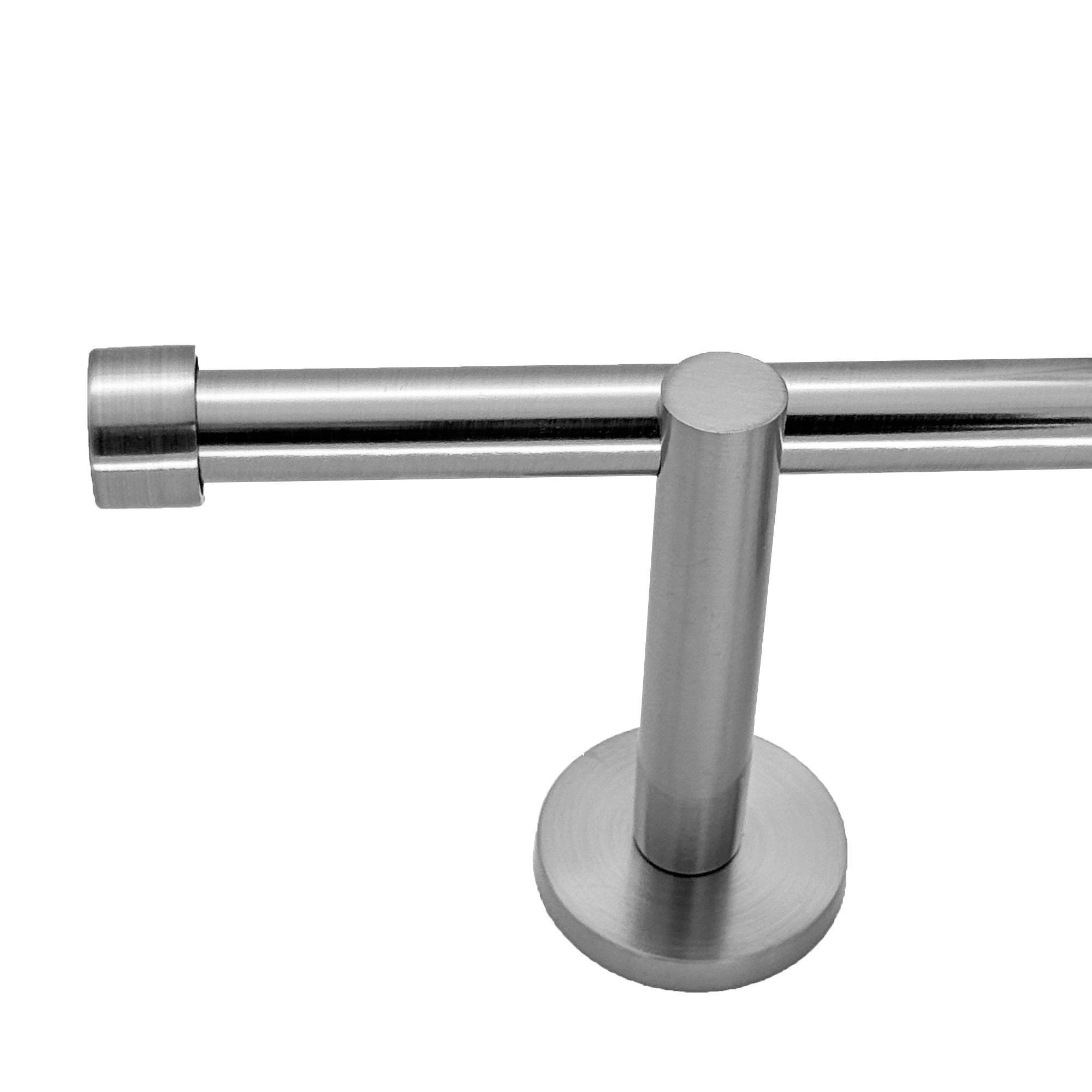 BASIT Gardinenstange Rohr Edelstahl 16 mm mit Wandträgern 120 cm E16, Ø 16 günstig online kaufen