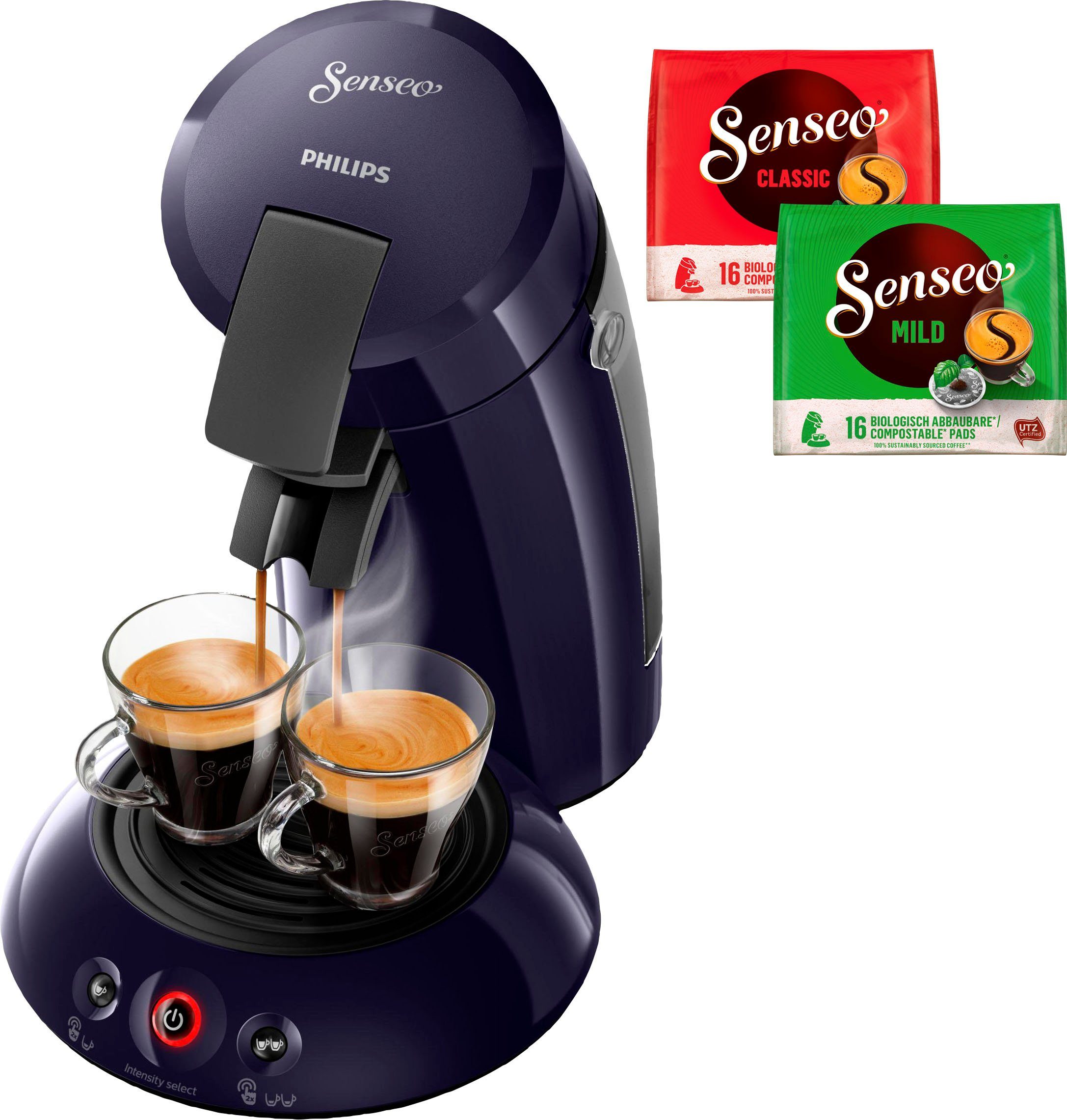 Philips Senseo Kaffeepadmaschine HD6554/40 New Original, inkl.  Gratis-Zugaben im Wert von 5,- UVP