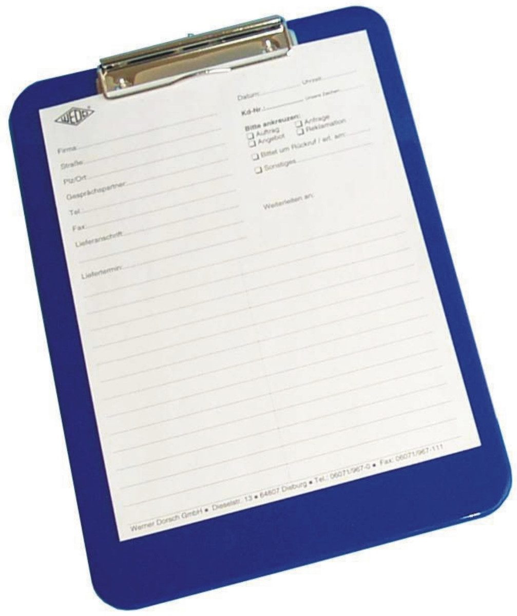 Schreibmappe Klemmbrett A4 ABS blau.