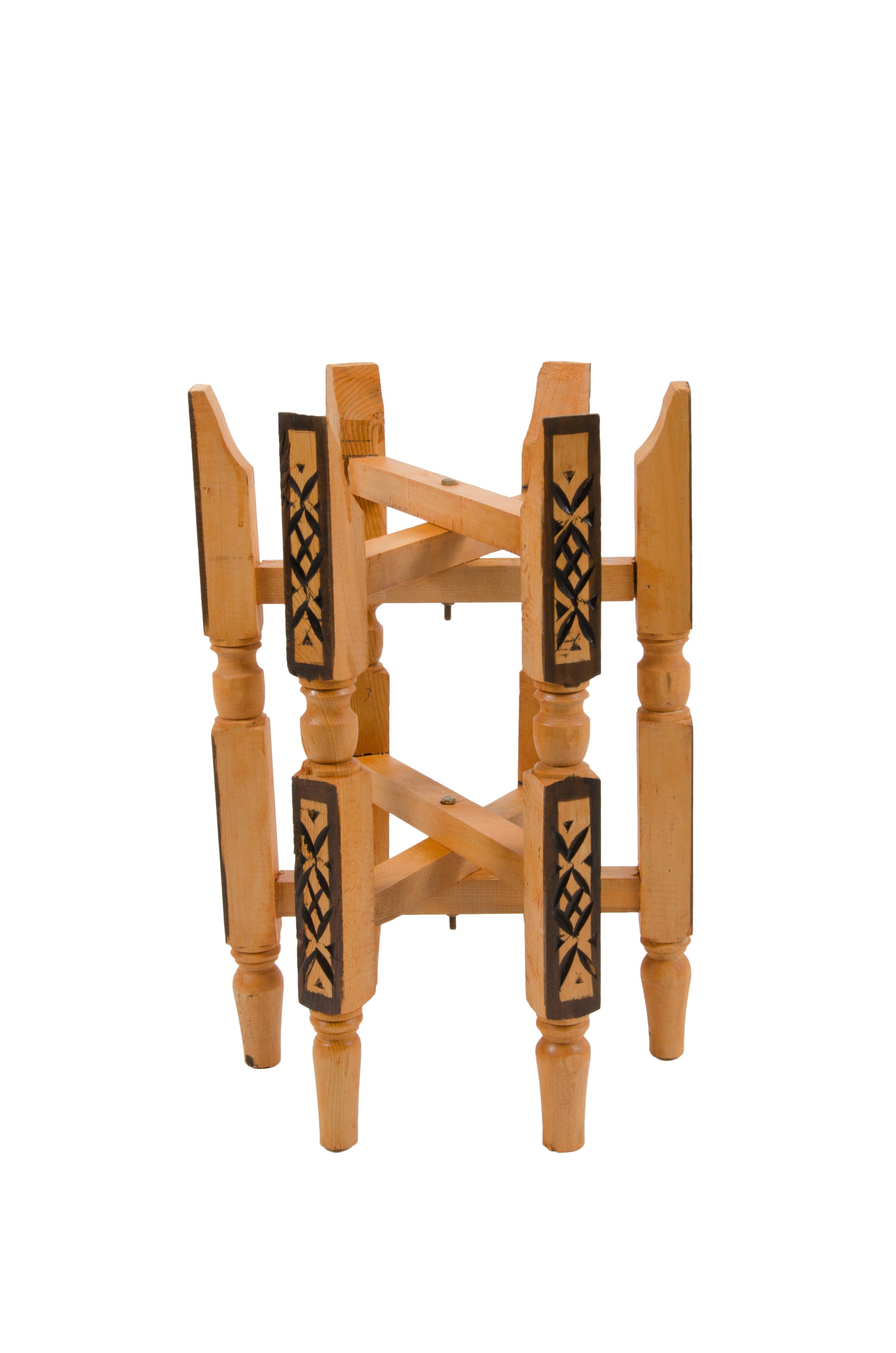 Marrakesch Orient & Mediterran Interior Tischbein Orient Holzgestell Hell für 40cm Tabletts, Handarbeit