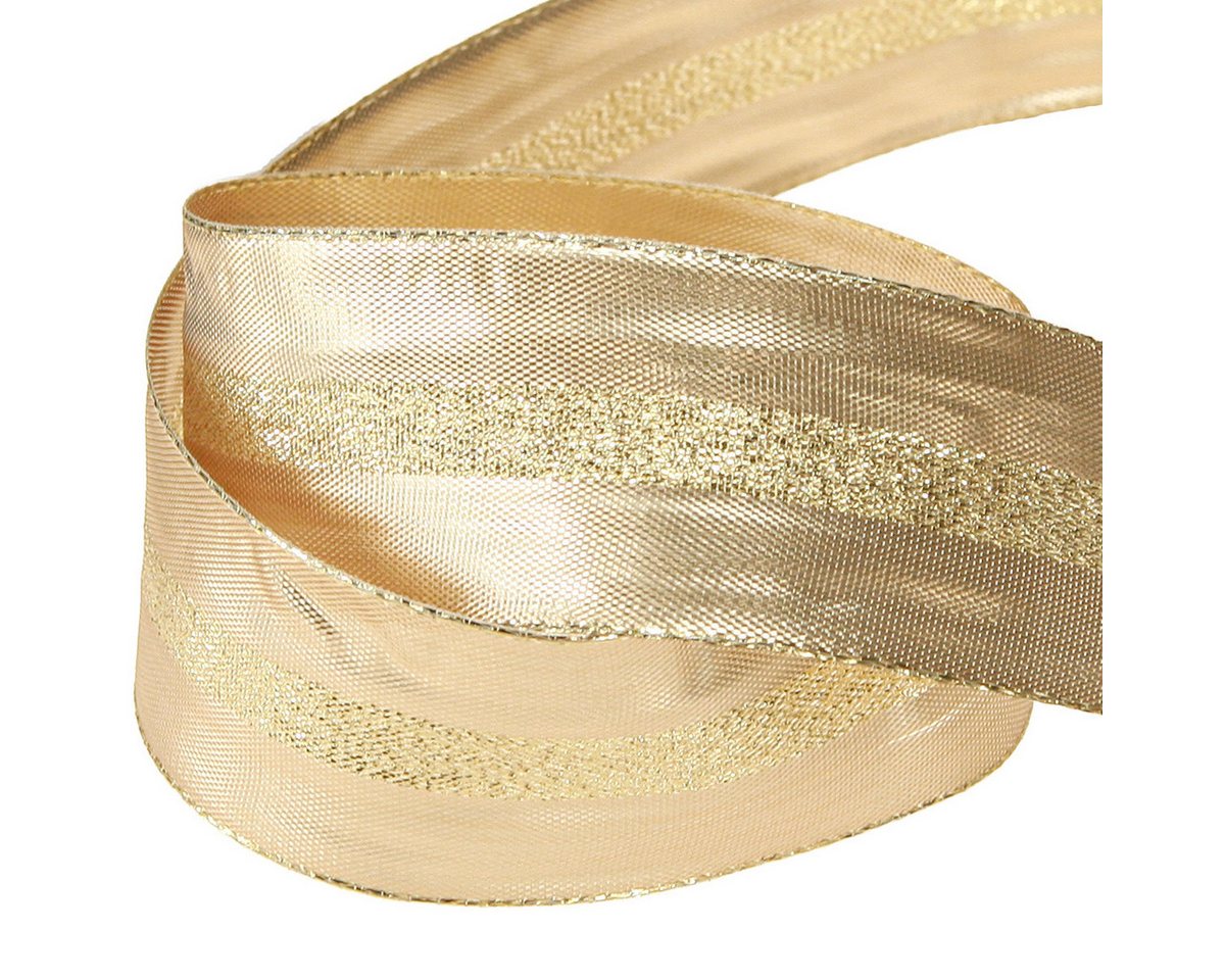 Thumbnail - Viana Dekoband Dekoband Gold Glitzerband 40mm x 20m Weihnachtsdeko Geschenkband