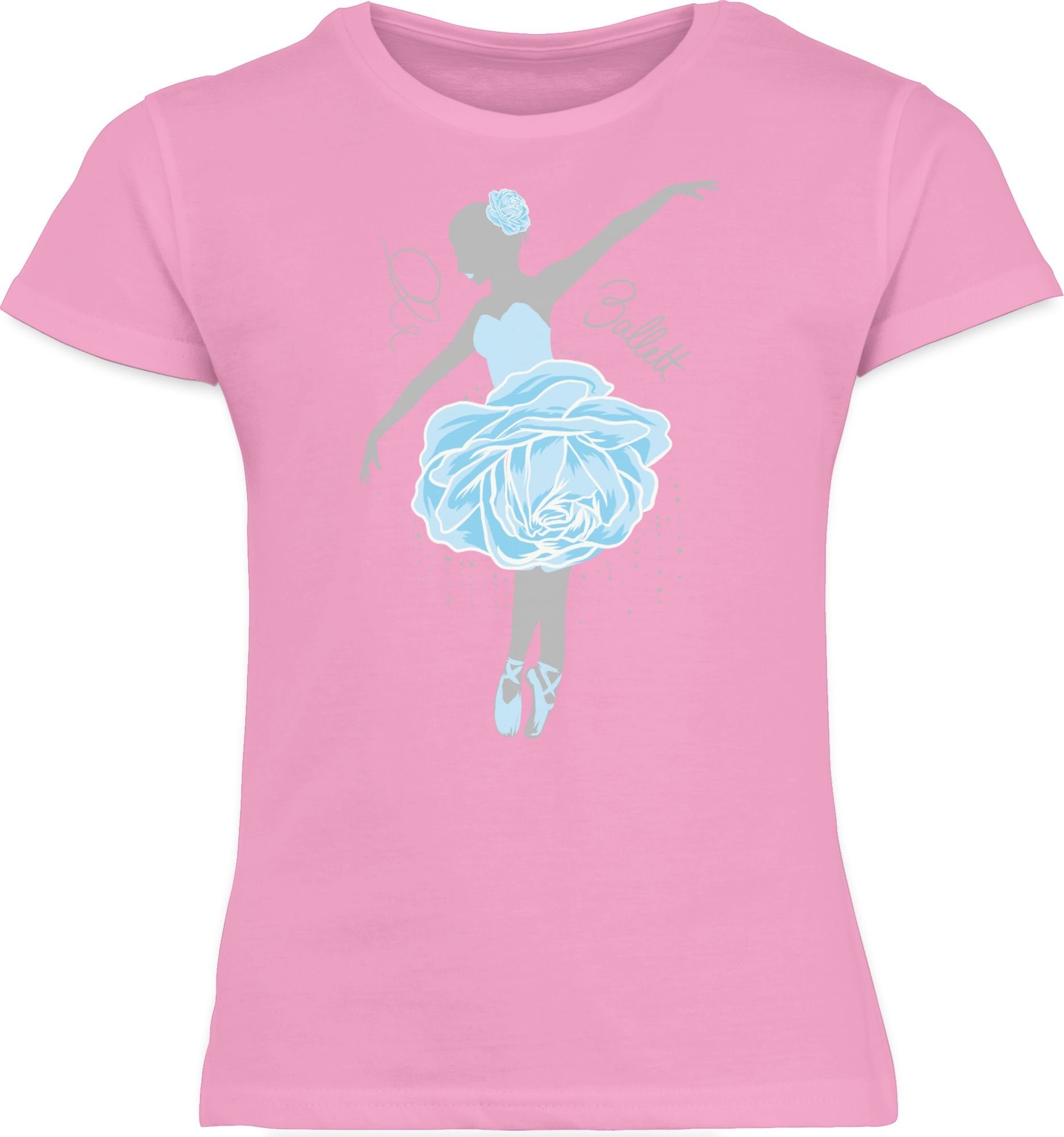 Shirtracer T-Shirt Ballerina - grau/blau Kinder Sport Kleidung