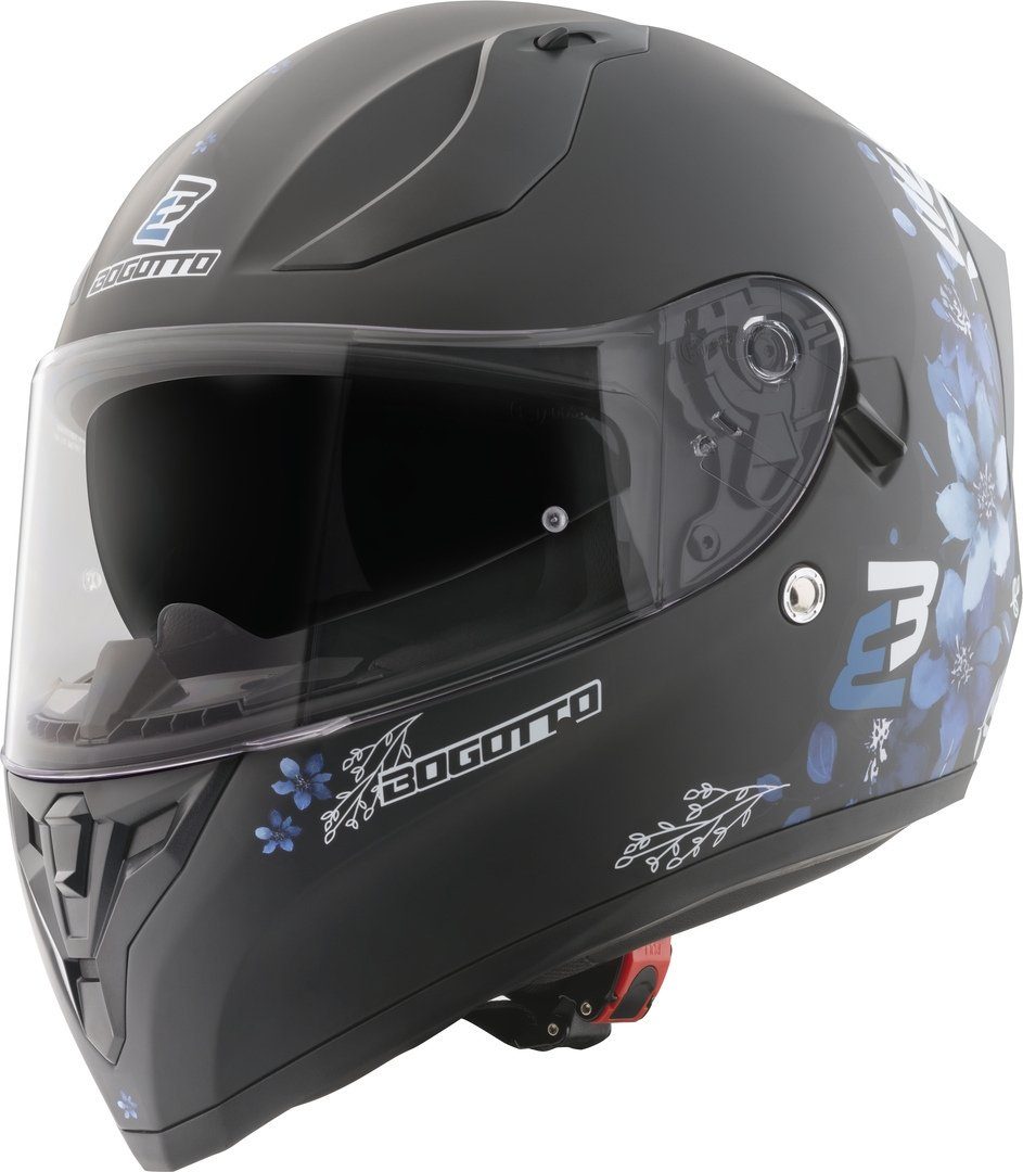 Bogotto Motorradhelm H128 Fiori Helm, Geeignet Für Brillenträger,herausnehmbares Innenfutter,integriert