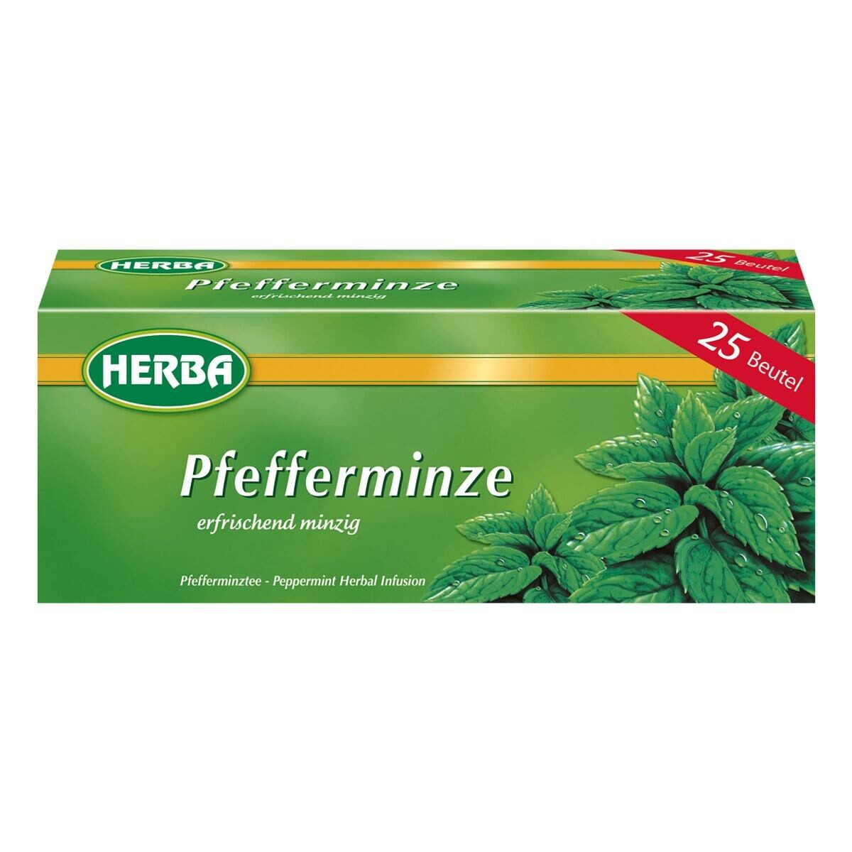 HERBA Tee Pfefferminze, 25 Teebeutel, Kräutertee
