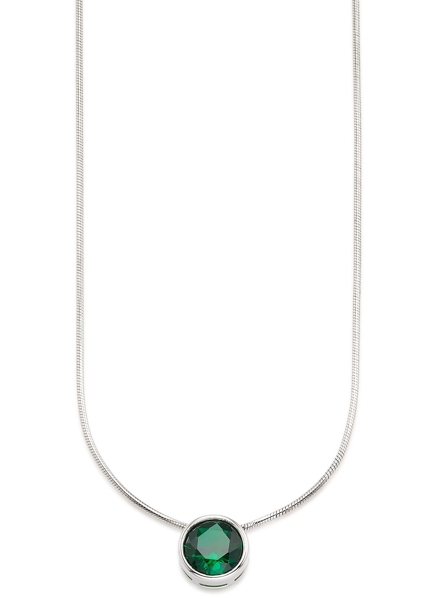 Valentinstagsgeschenk Bruno Banani Kette mit Anhänger Schmuck Geschenk Silber 925 Halsschmuck Halskette Schlangenkette Stein, mit Zirkonia (synth), Ko