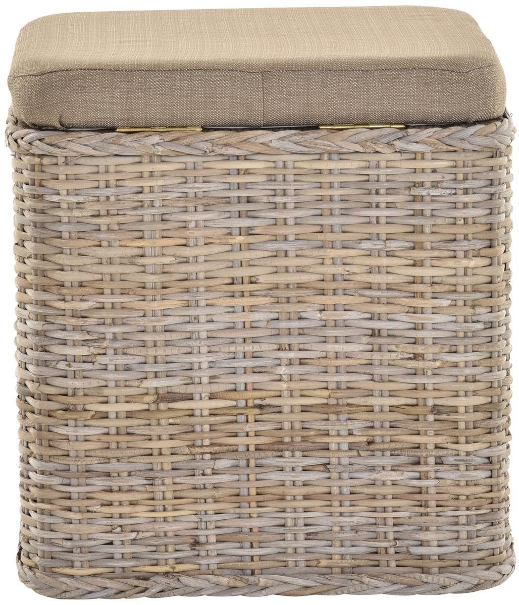 Krines Home Sitztruhe Rattan Wäschekorb Quadratisch Wäschetruhe Sitz gepols günstig online kaufen