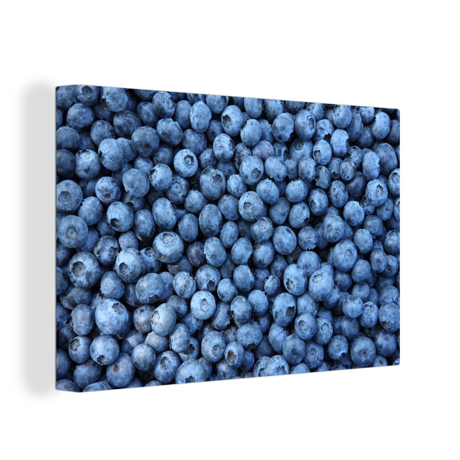 OneMillionCanvasses® Leinwandbild Blaubeeren - Obst - Beeren, (1 St), Wandbild Leinwandbilder, Aufhängefertig, Wanddeko, 30x20 cm