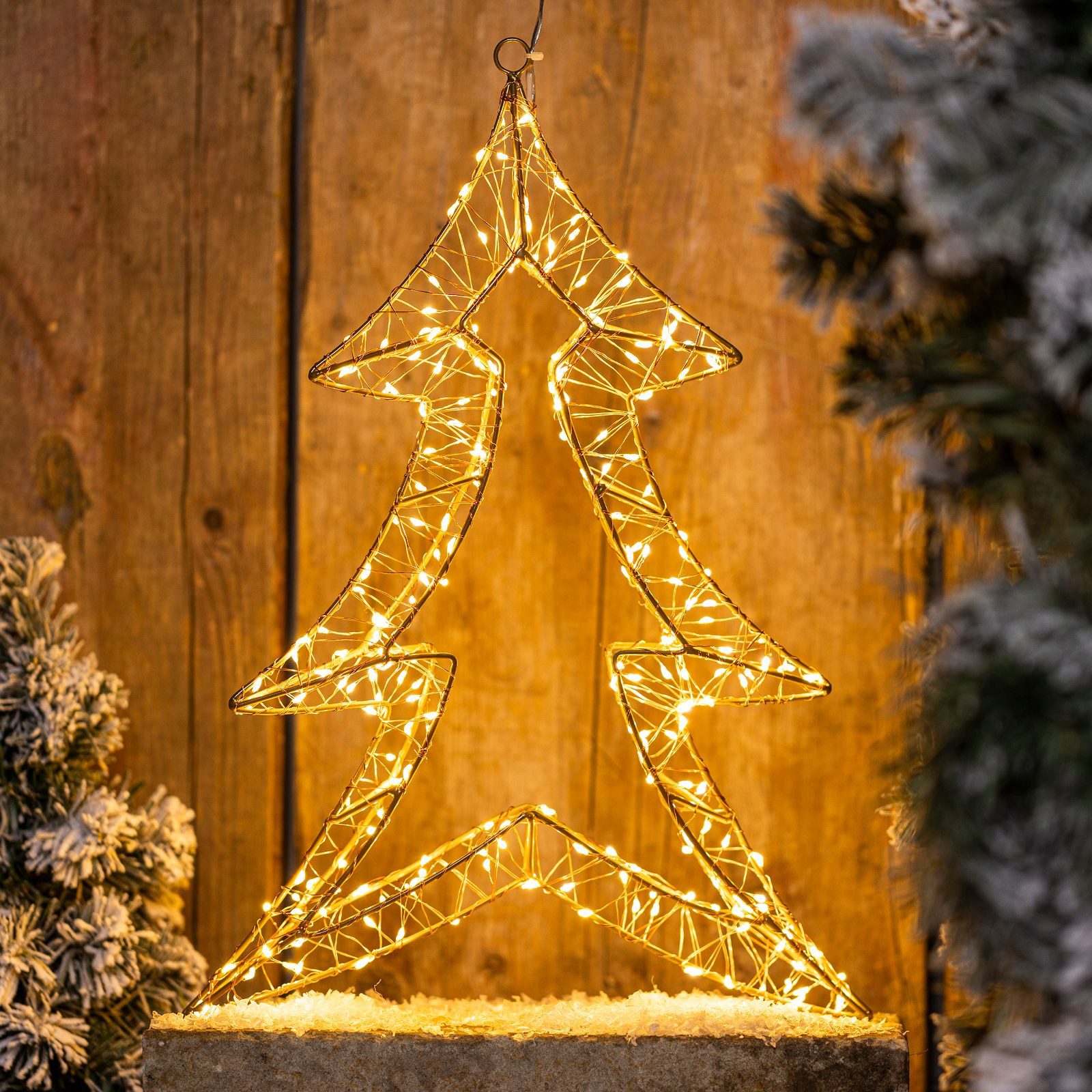 Gravidus LED Dekolicht LED Metall Tannenbaum 240 warmweiße LEDs Innen Netzadapter IP44