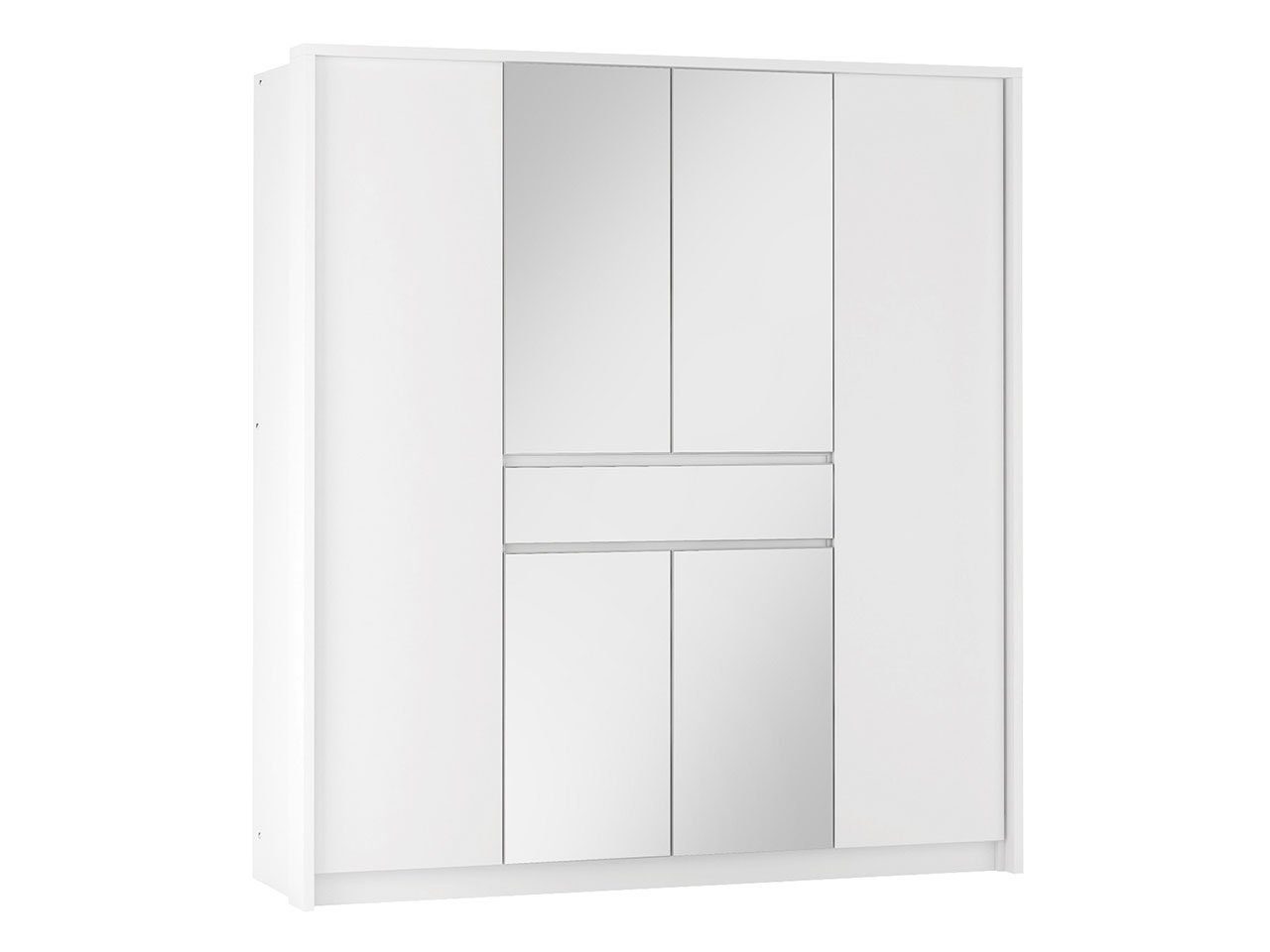 Mirjan24 Türen) Split Kleiderstange Öffnungssystem 6 Schublade Kleiderschrank (mit und Griffloses und Drehtüren, 200 Spiegel,